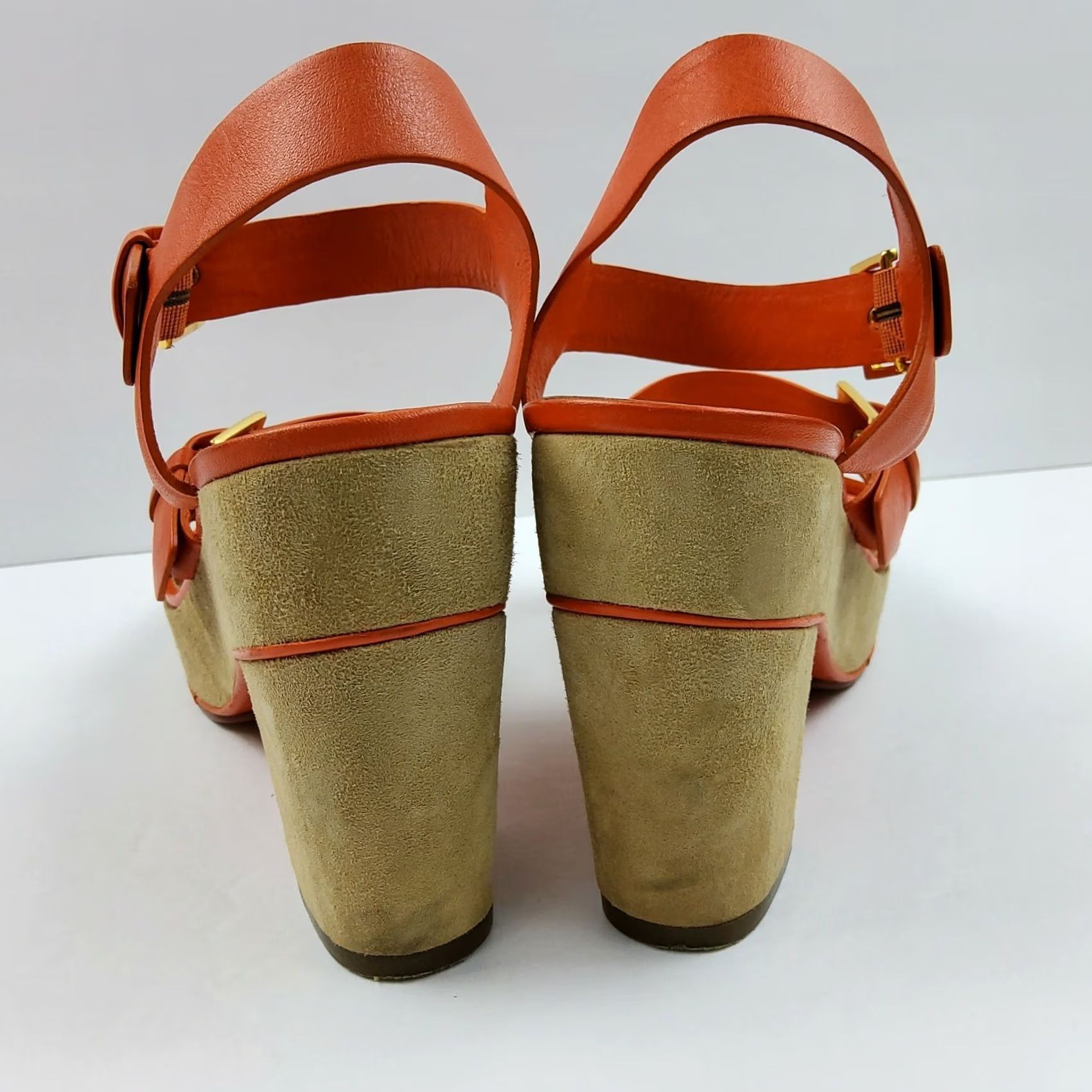 Vintage kate spade new york Leather Strappy Block Heels Sandals Orange Size 7.5 M Womens Size US 8 / IT 38 - 6 Thumbnail