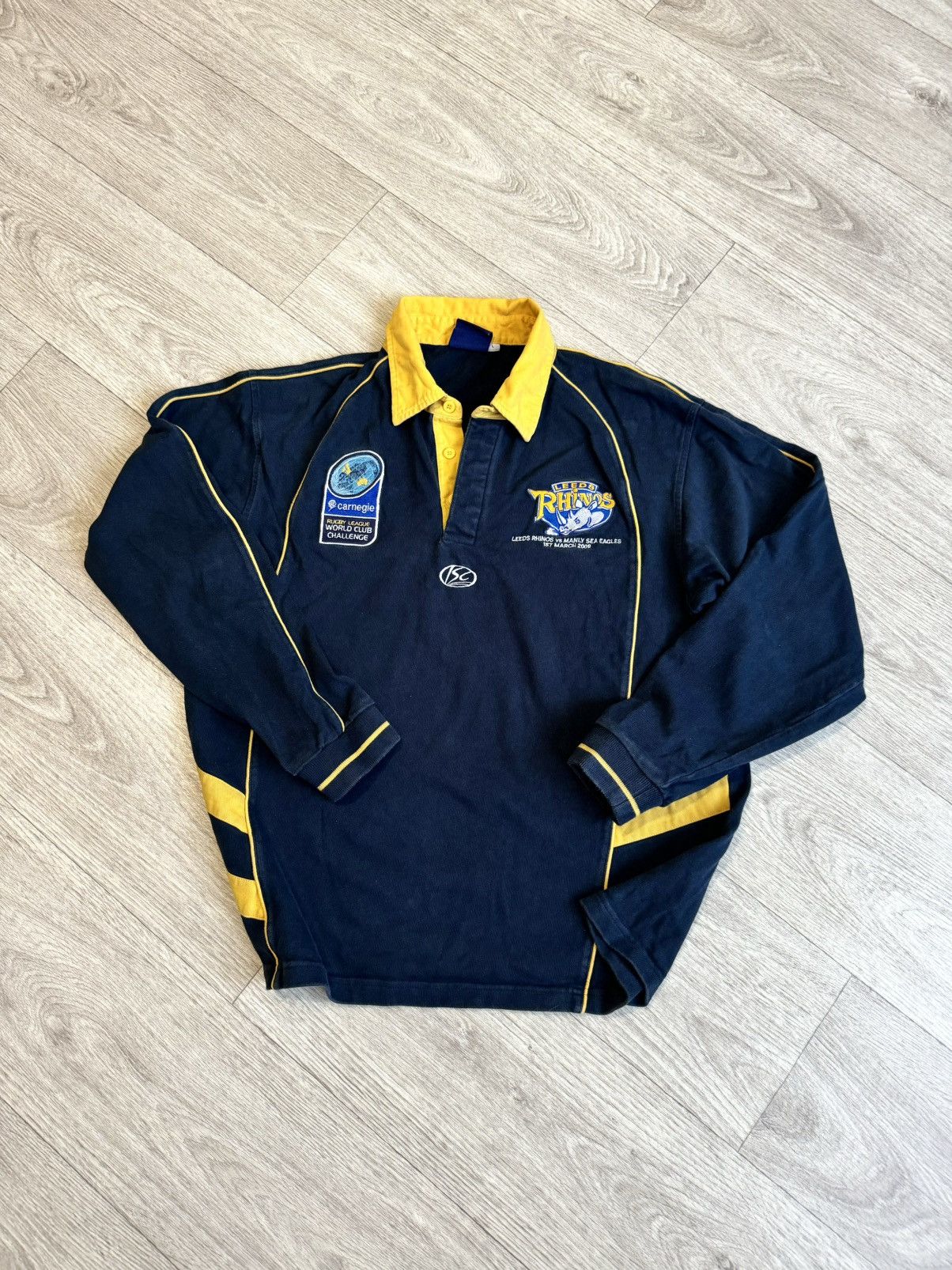 Canterbury of New Zealand 🔷Vintage Leeds Rhinos ISC Rugby Shirt🔷 Size US L / EU 52-54 / 3 - 1 Thumbnail