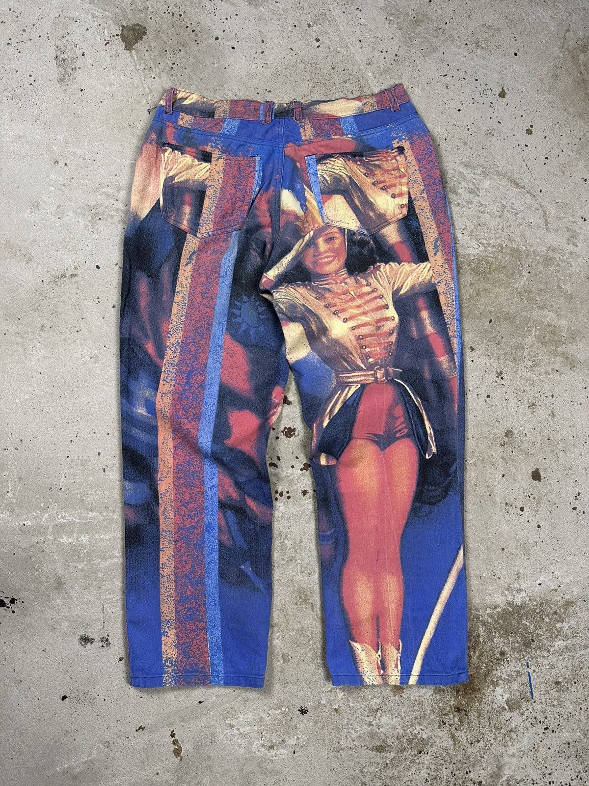 Japanese Brand × Vintage Vintage 90s American Flag Girl Print US Pants Rare Size US 30 / EU 46 - 2 Thumbnail