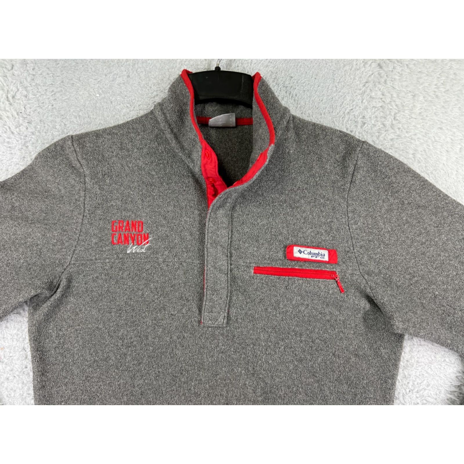 Vintage Columbia Sweater Men Small Gray PFG Grand Canyon West Long Sleeve Fleece Poly Mock Neck 1/4 Zip Pullover Casual Golf Size US S / EU 44-46 / 1 - 7 Thumbnail