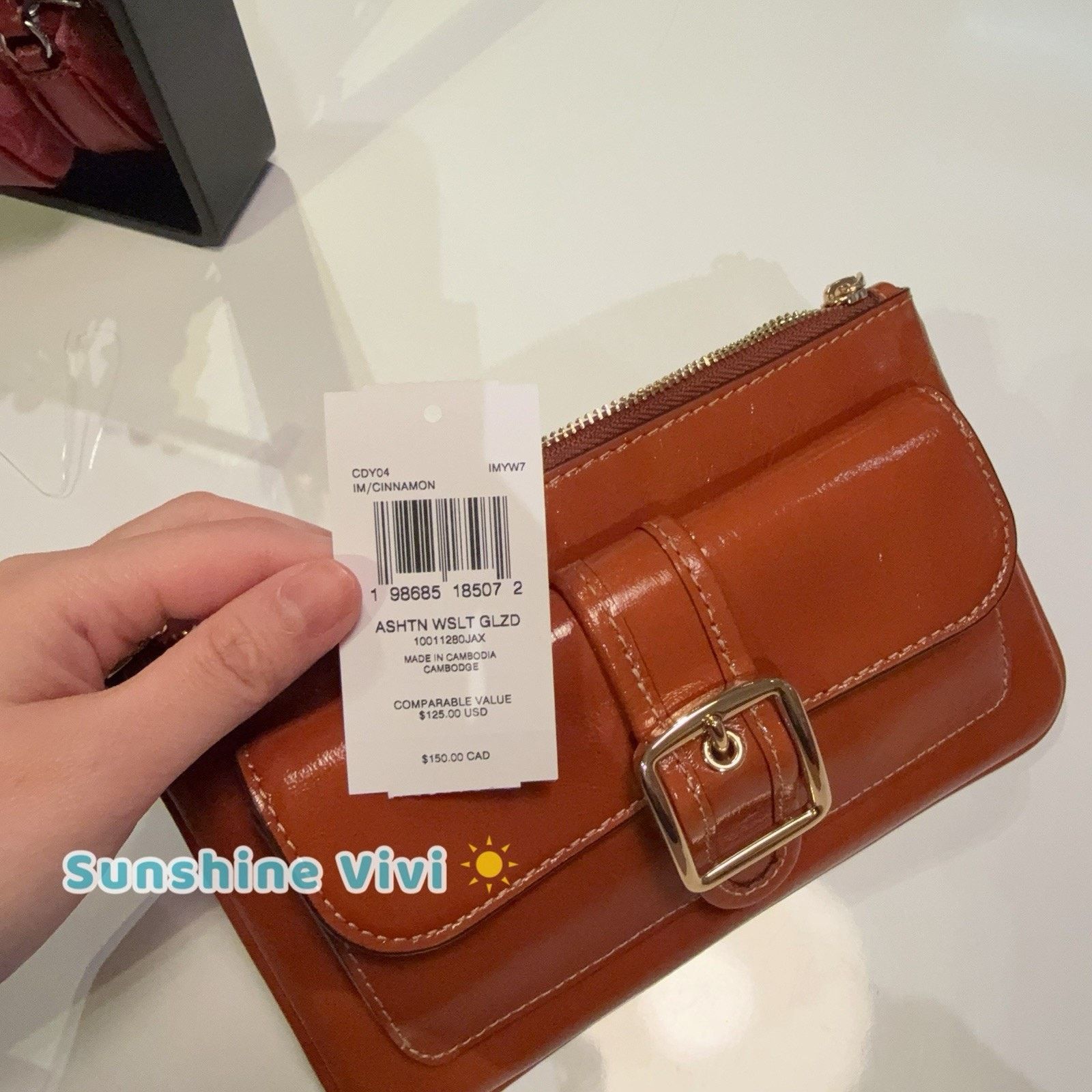 Coach NWT Coach Ashton Wristlet Shiny leather CDY04 Cinnamon Size ONE SIZE - 6 Thumbnail