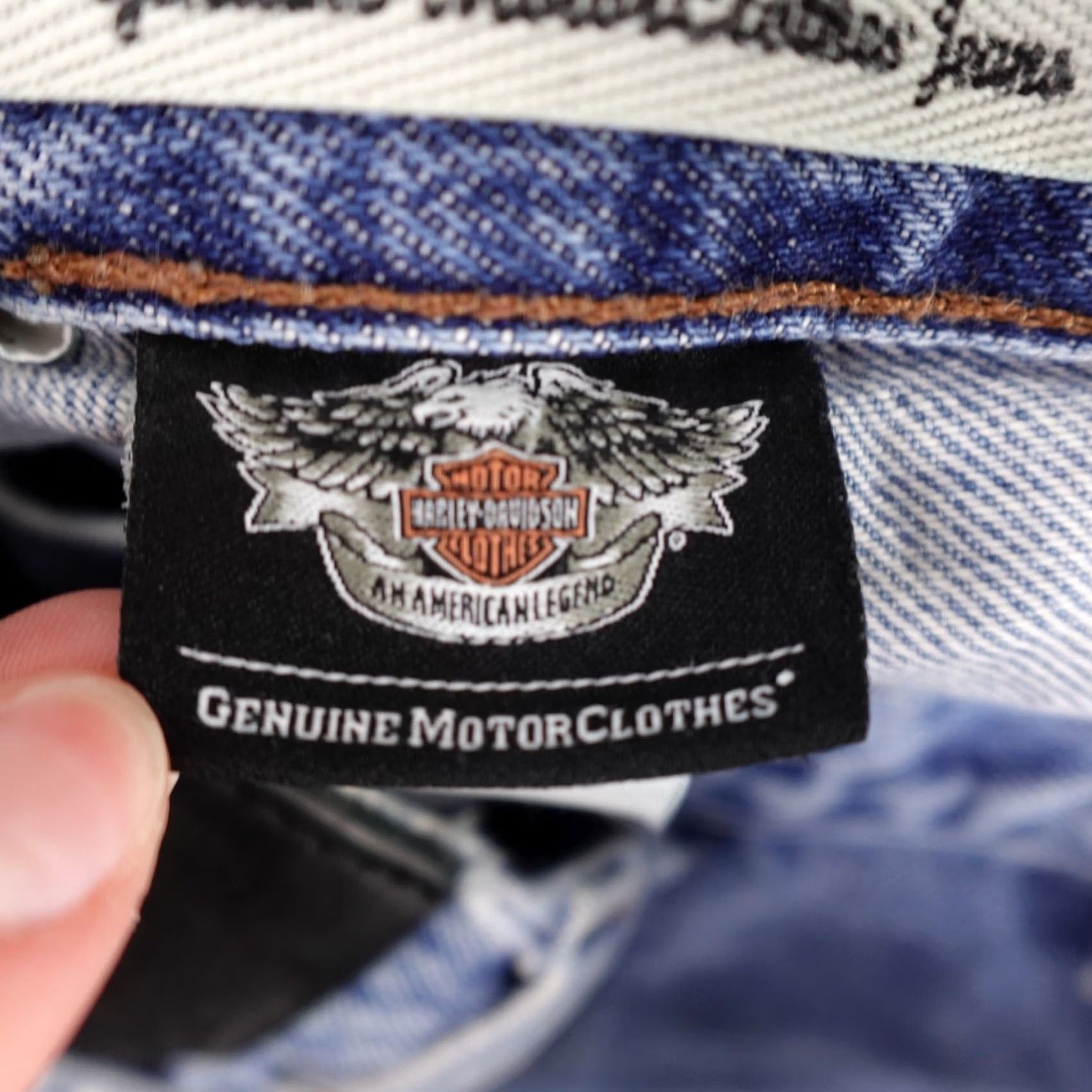 Harley Davidson Harley-Davidson Jeans Mens 38x32 Blue Denim Biker Light Wash Faded Distressed - 90s, Grunge, Retro, Rock - Pre-Owned Size US 38 / EU 54 - 5 Thumbnail