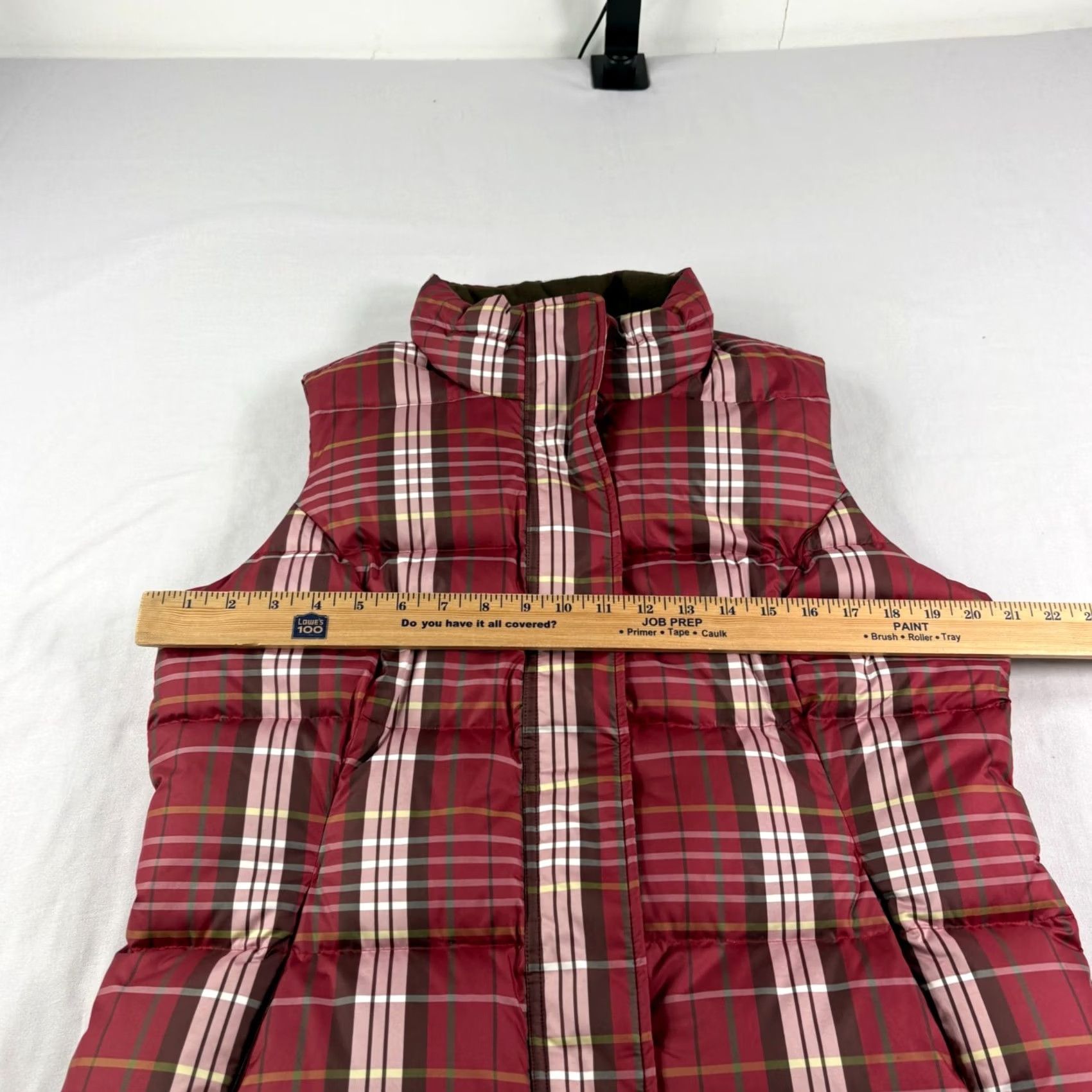Eddie Bauer Eddie Bauer Vest Womens Large Red Plaid Goose Down Puffer Jacket Full Zip Vest Ladies Red Plaid Down Puffer Zip Jacket Size L / US 10 / IT 46 - 6 Thumbnail