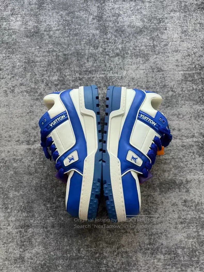 Louis Vuitton Louis Vuitton White and Blue Fat Ding Trainer shoes Size US 9 / EU 42 - 6 Thumbnail