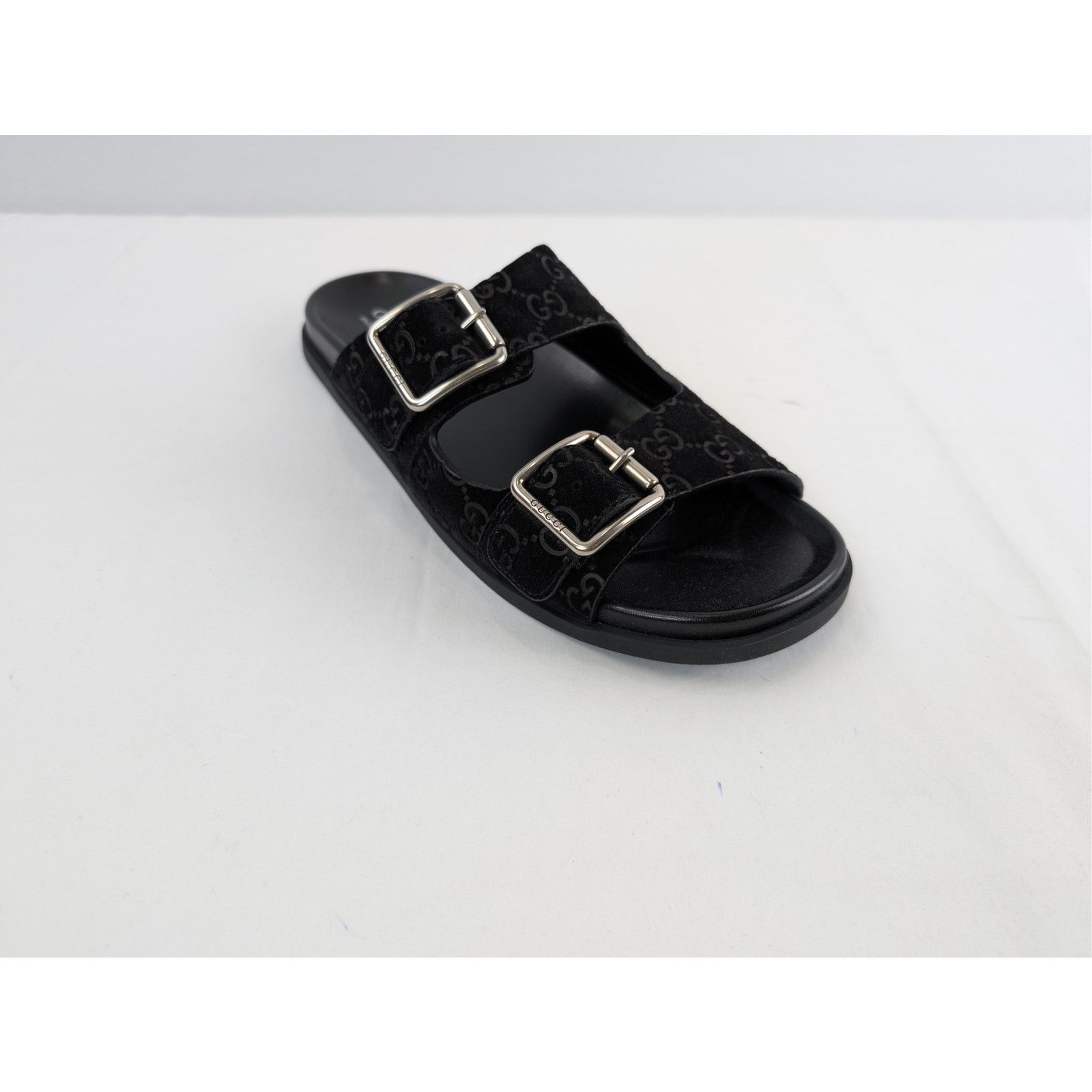 Gucci o1rshd1 GG Suede Slide Sandals in Black Size US 11.5 / EU 44-45 - 3 Thumbnail
