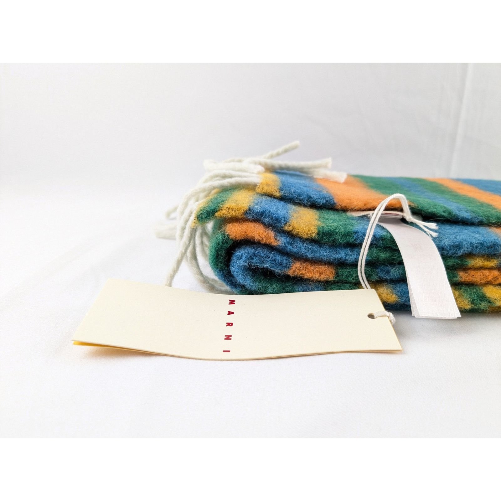 Marni o1rshd1 Size:OS/ Sciarpa Uomo Striped Brushed Wool Sea Green Size ONE SIZE - 4 Thumbnail
