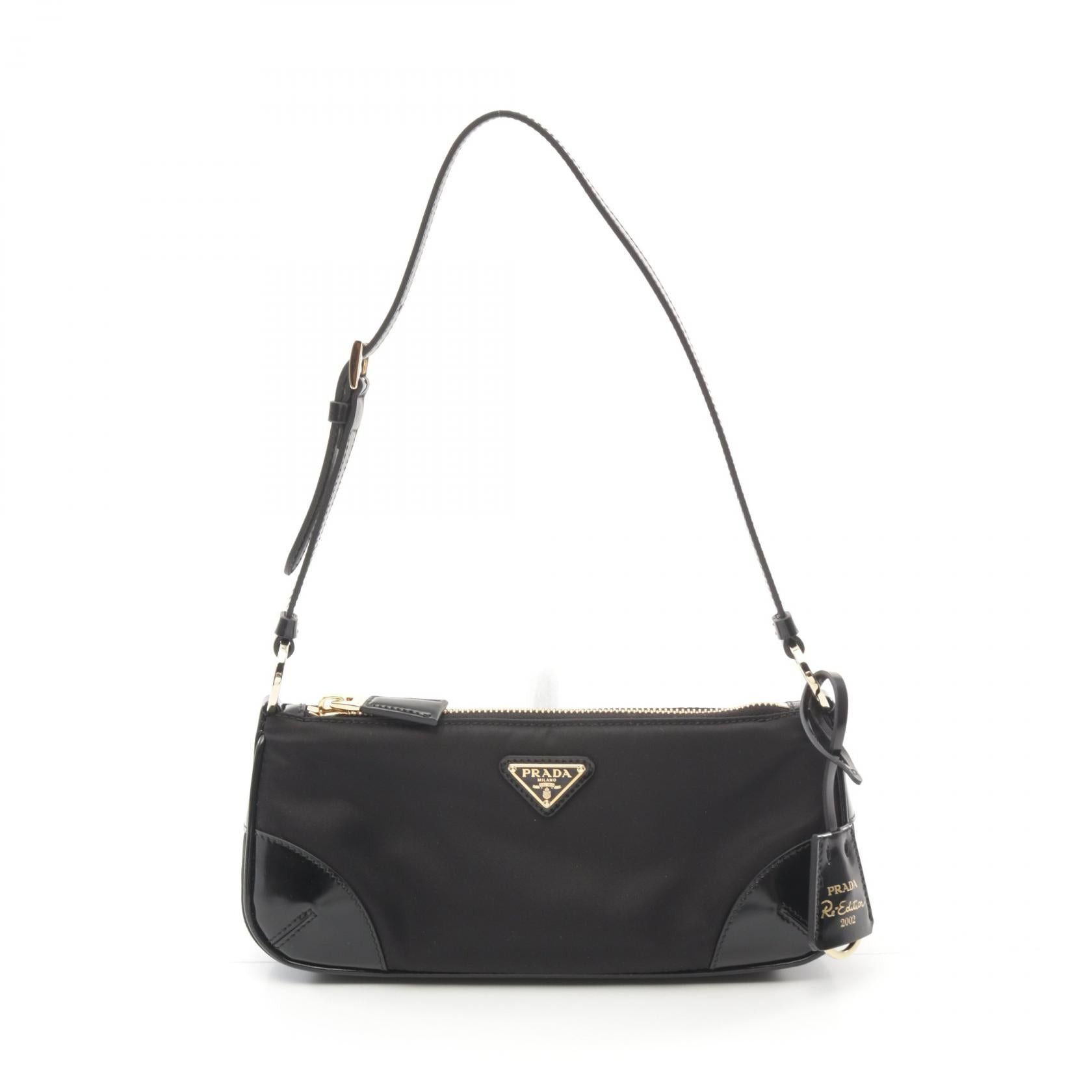 Prada Prada Re-Edition 2002 Tessuto+Spazzol Shoulder Bag Nylon Leather Black Size ONE SIZE - 1 Thumbnail