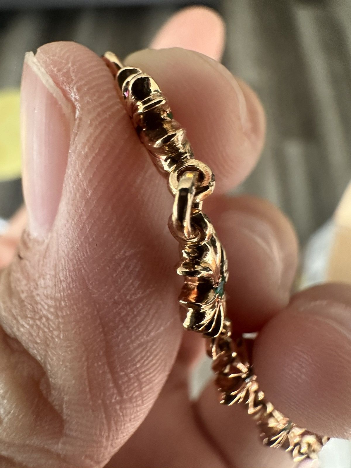 Chrome Hearts 🔥Chrome Hearts 22K Tiny CH Plus Emerald Bracelet🔥 Size ONE SIZE - 7 Thumbnail