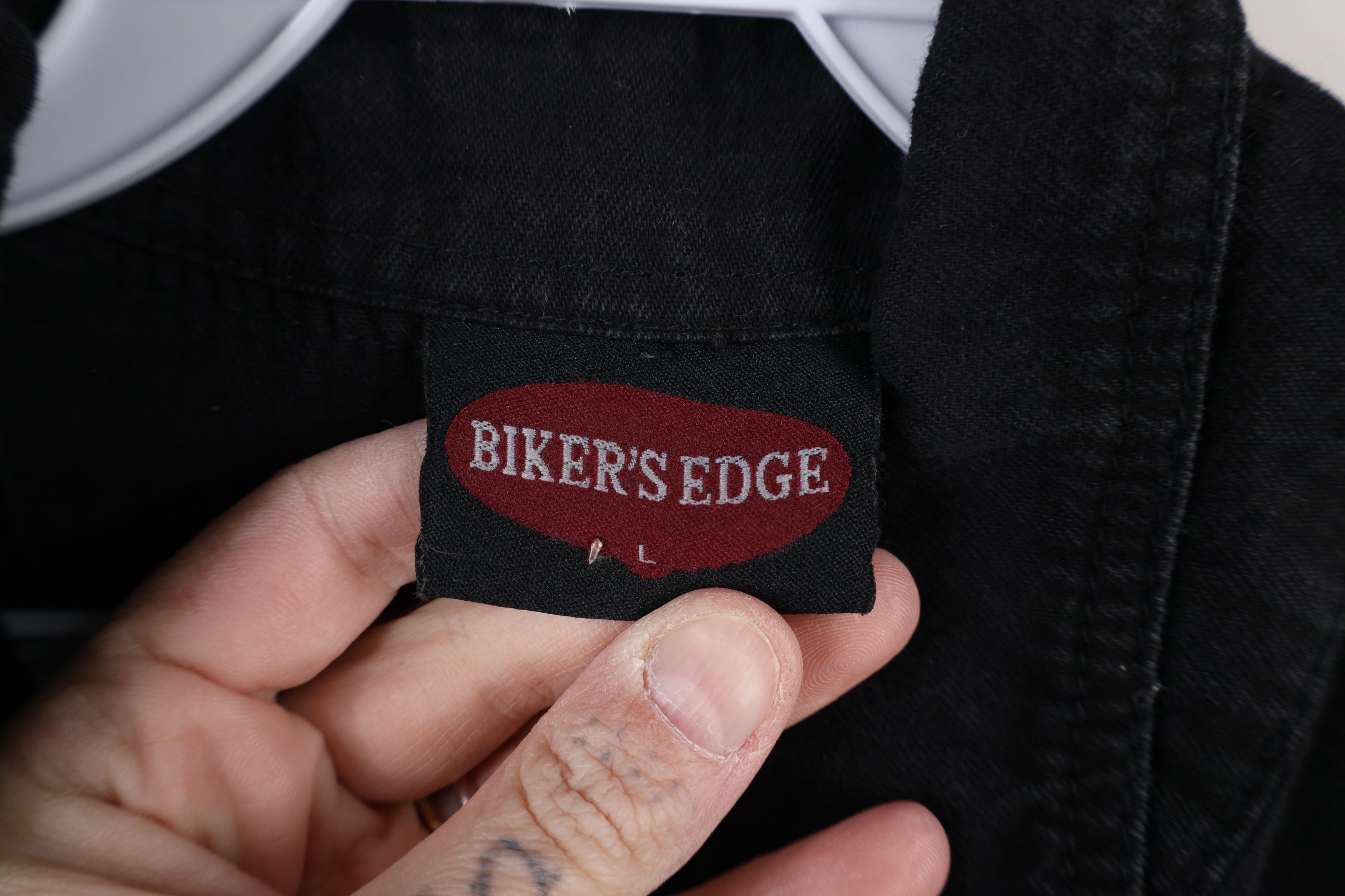 Vintage Vintage 90s Y2K Tribal Motorcycle Cut Off Denim Button Shirt Size US L / EU 52-54 / 3 - 10 Thumbnail