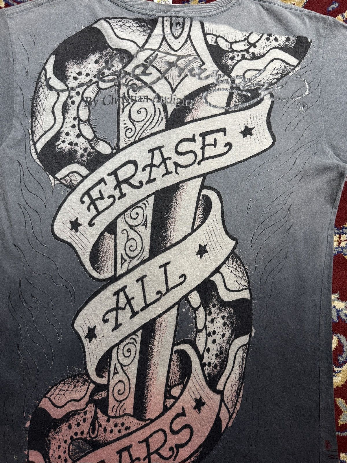 Ed Hardy Ed Hardy Christian Audigier Skeleton Eagle Snake Dagger y2k Size US M / EU 48-50 / 2 - 5 Thumbnail