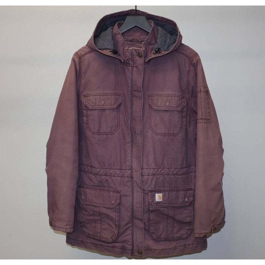 Carhartt 101402 Youth L (12/14) Canvas Lined Jacket Wine