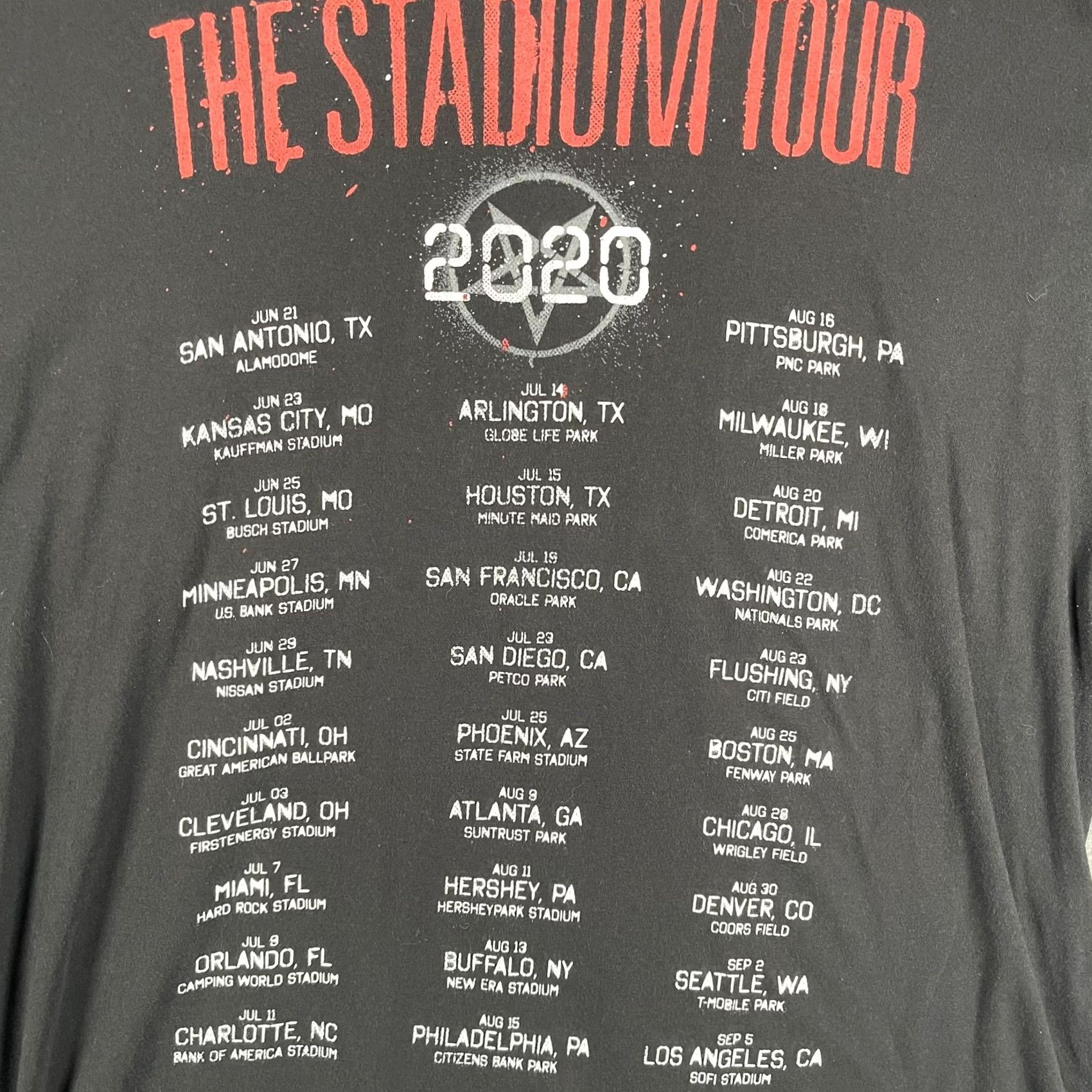 Tultex Motley Crue Shirt Mens Extra Large Black The Stadium Tour 2020 Concert Band Size US XL / EU 56 / 4 - 3 Thumbnail