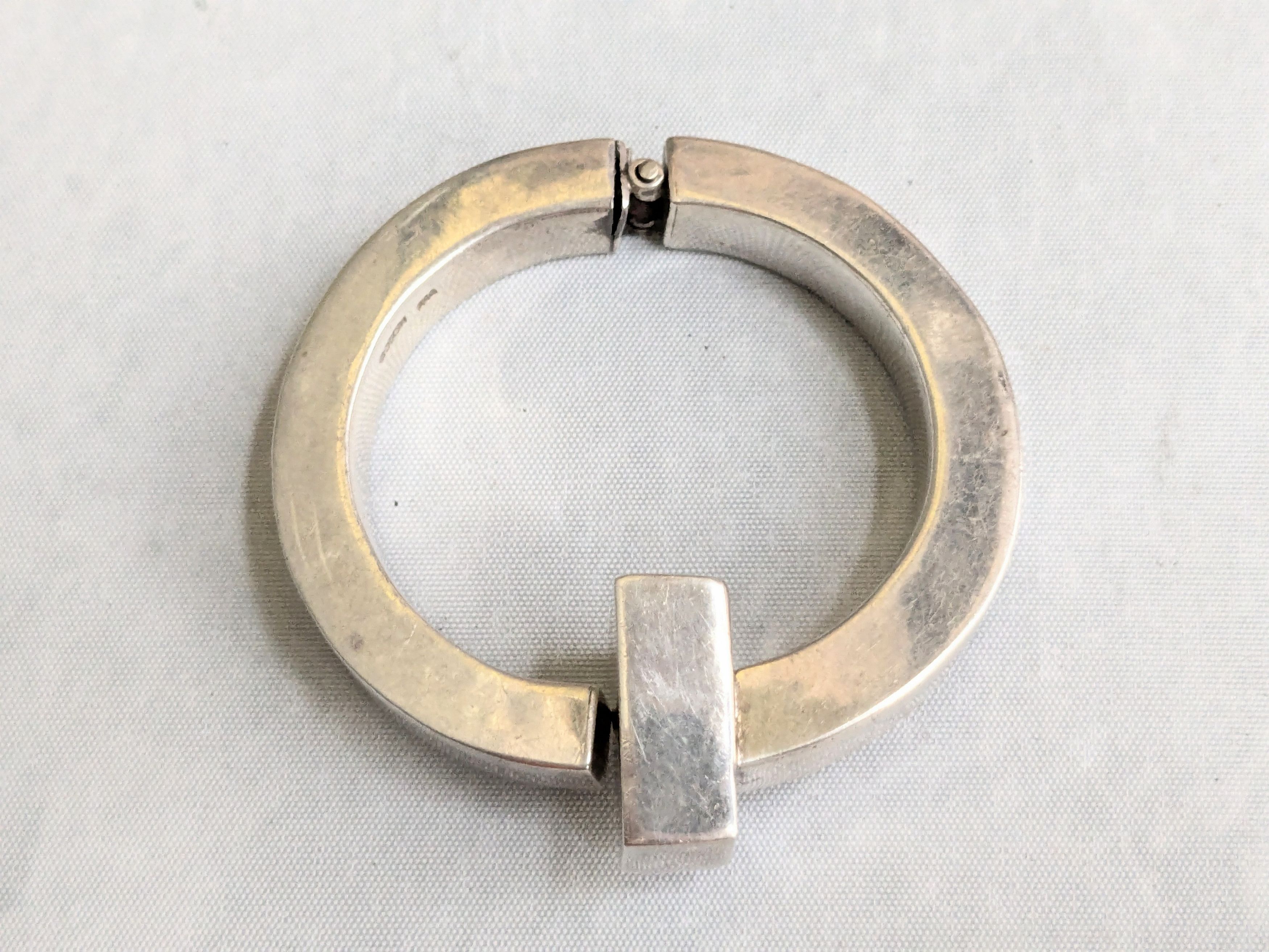 Jewelry Vintage Sterling Silver Bracelet 6.5" Avant Garde Modern Size ONE SIZE - 3 Thumbnail