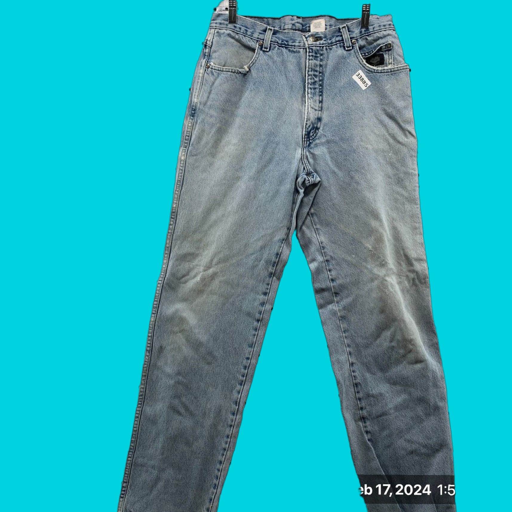 Harley Davidson VINTAGE Harley-Davidson Blue Denim Jeans Mens Regular Fit 32x30 Distressed USA Size US 32 / EU 48 - 1 Thumbnail