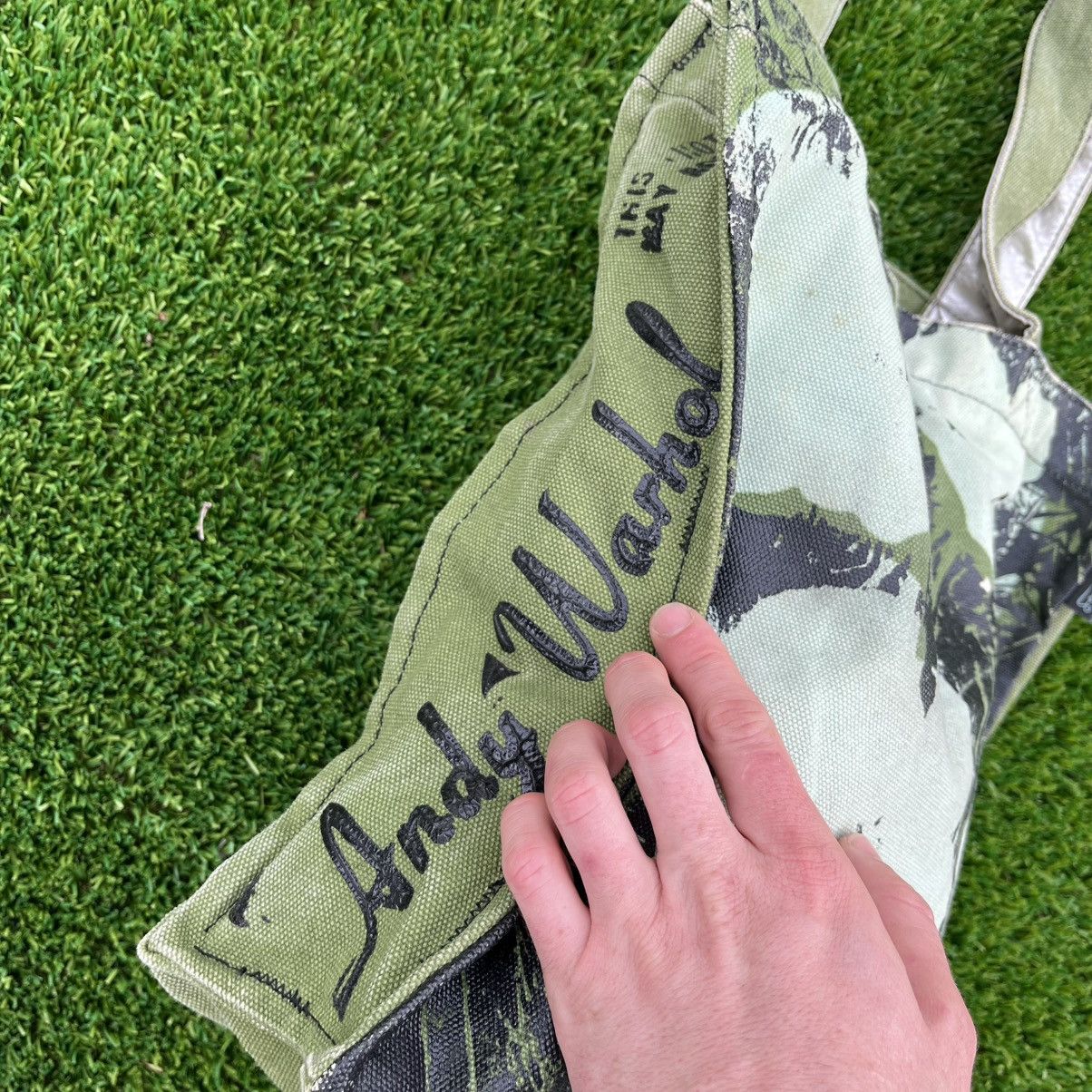 Andy Warhol Green flowers Andy warhol tote Size ONE SIZE - 4 Thumbnail
