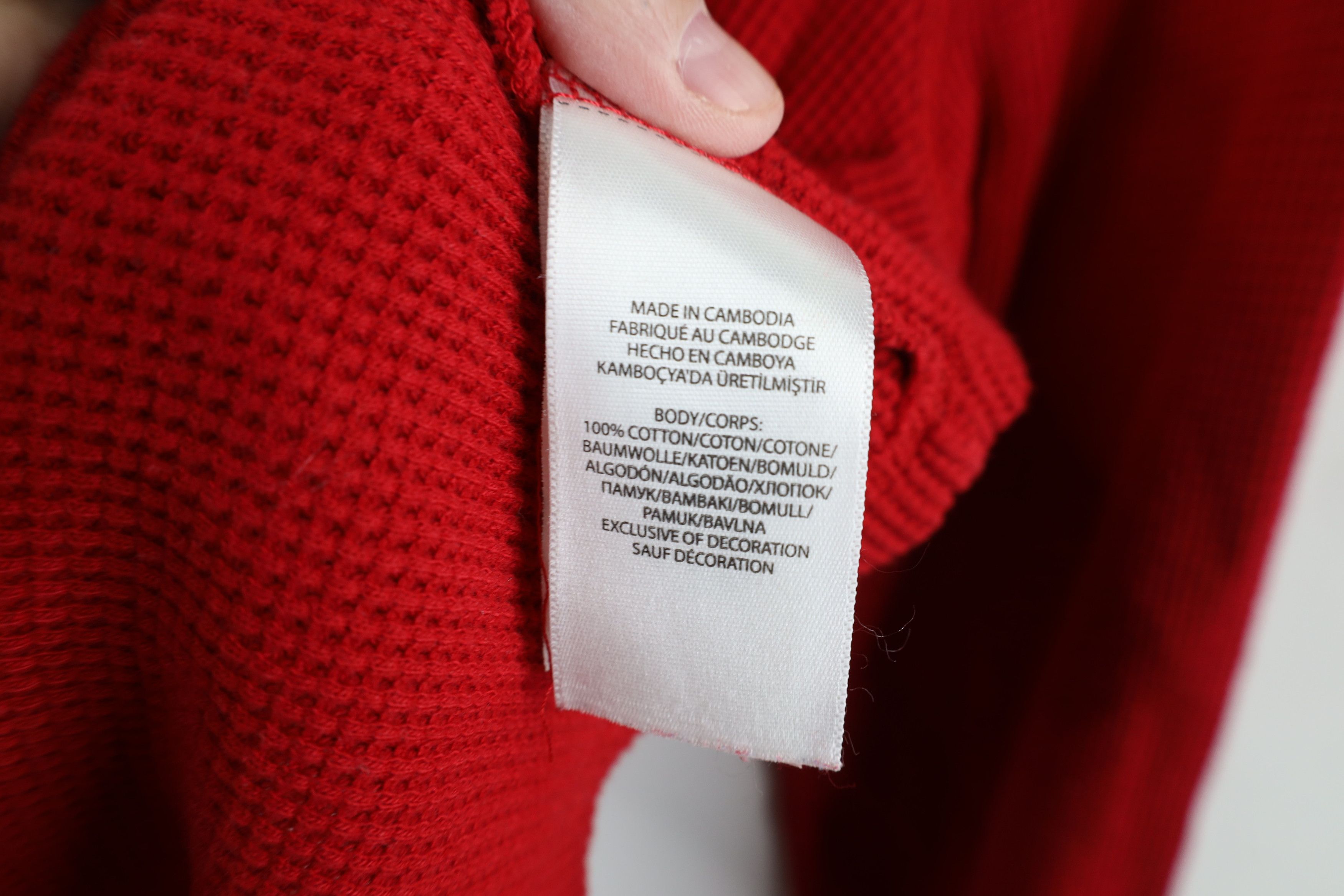 Ralph Lauren × Vintage Vintage Ralph Lauren Waffle Knit Hoodie Sweatshirt Red Size US M / EU 48-50 / 2 - 10 Thumbnail