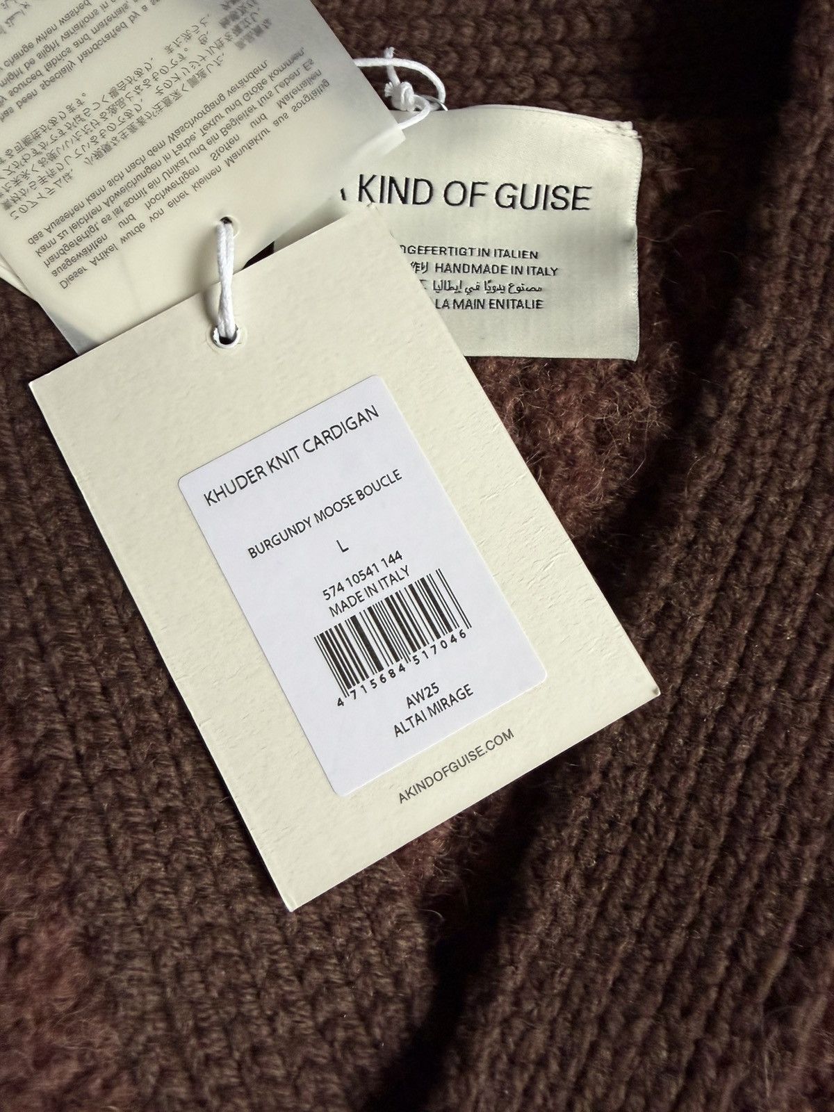 A Kind Of Guise Khuder Knit Cardigan - Burgundy Moose Boucle Size US L / EU 52-54 / 3 - 5 Thumbnail