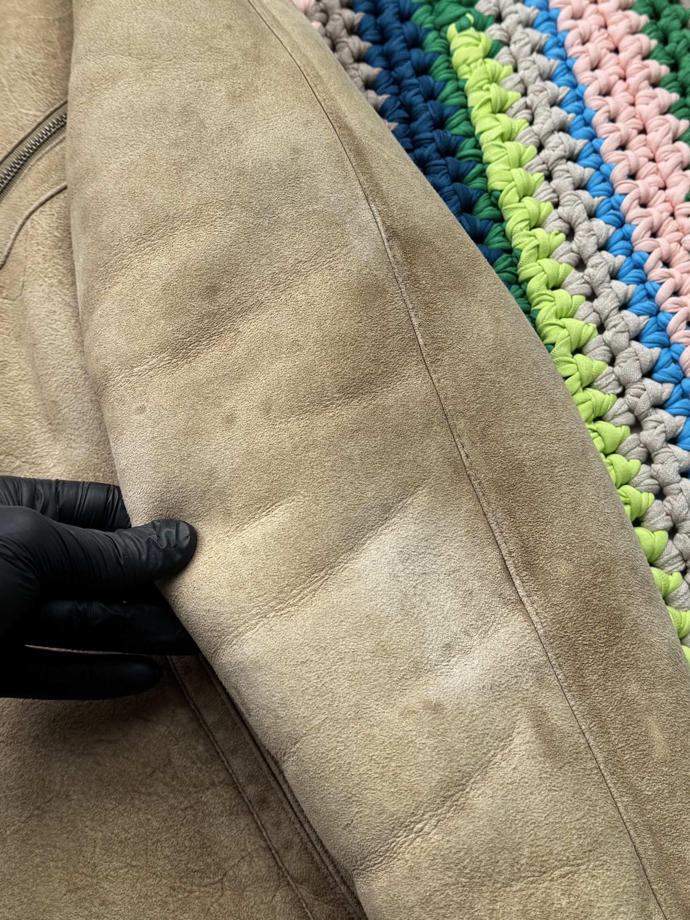 Japanese Brand Vintage Real Sheepskin Coat With Asymmetry Zip (ET1)(D15) Size US L / EU 52-54 / 3 - 4 Thumbnail