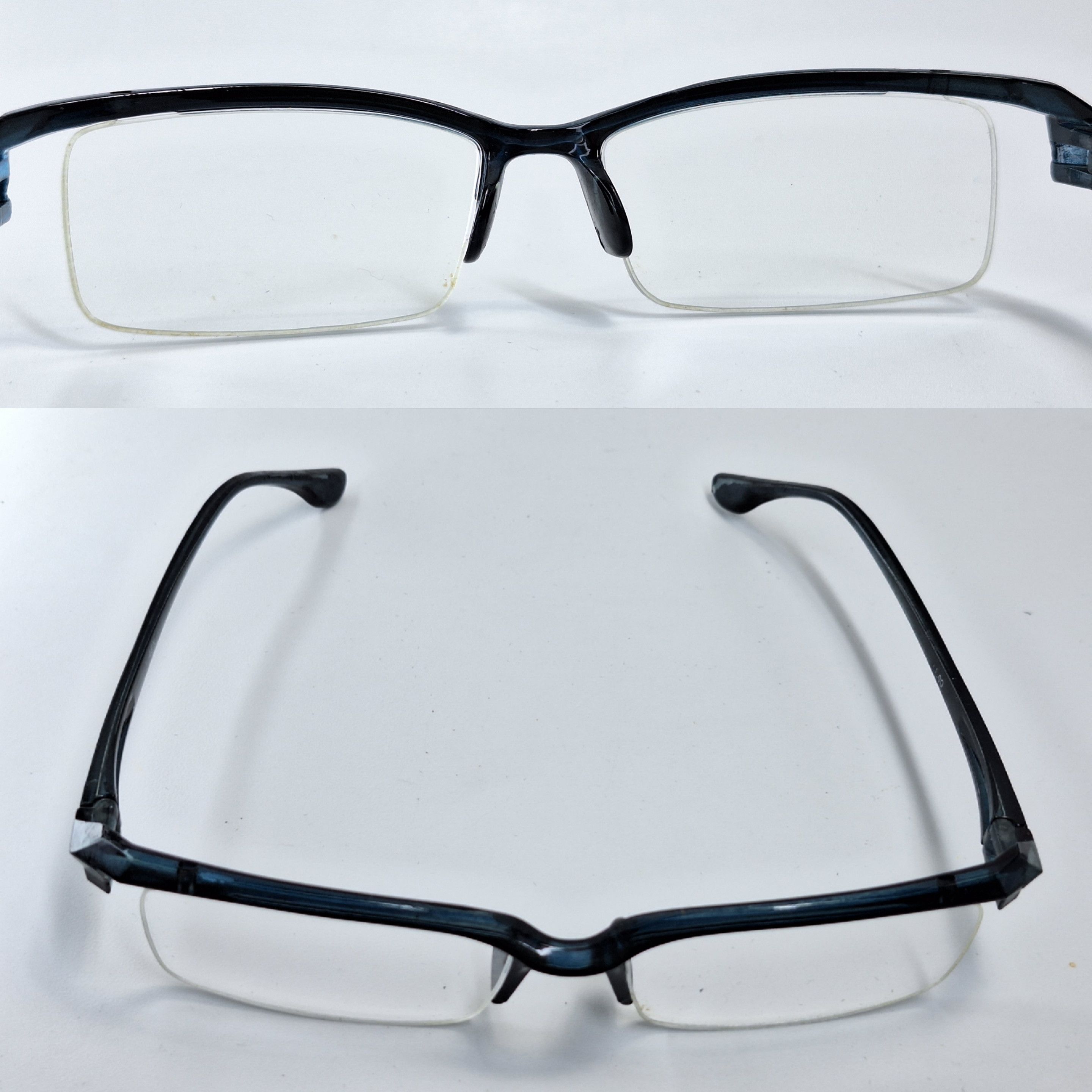 Other 00s Japan Vintage 4EX Semi-Rimless Oversize Eyeglass Frame Size ONE SIZE - 8 Thumbnail