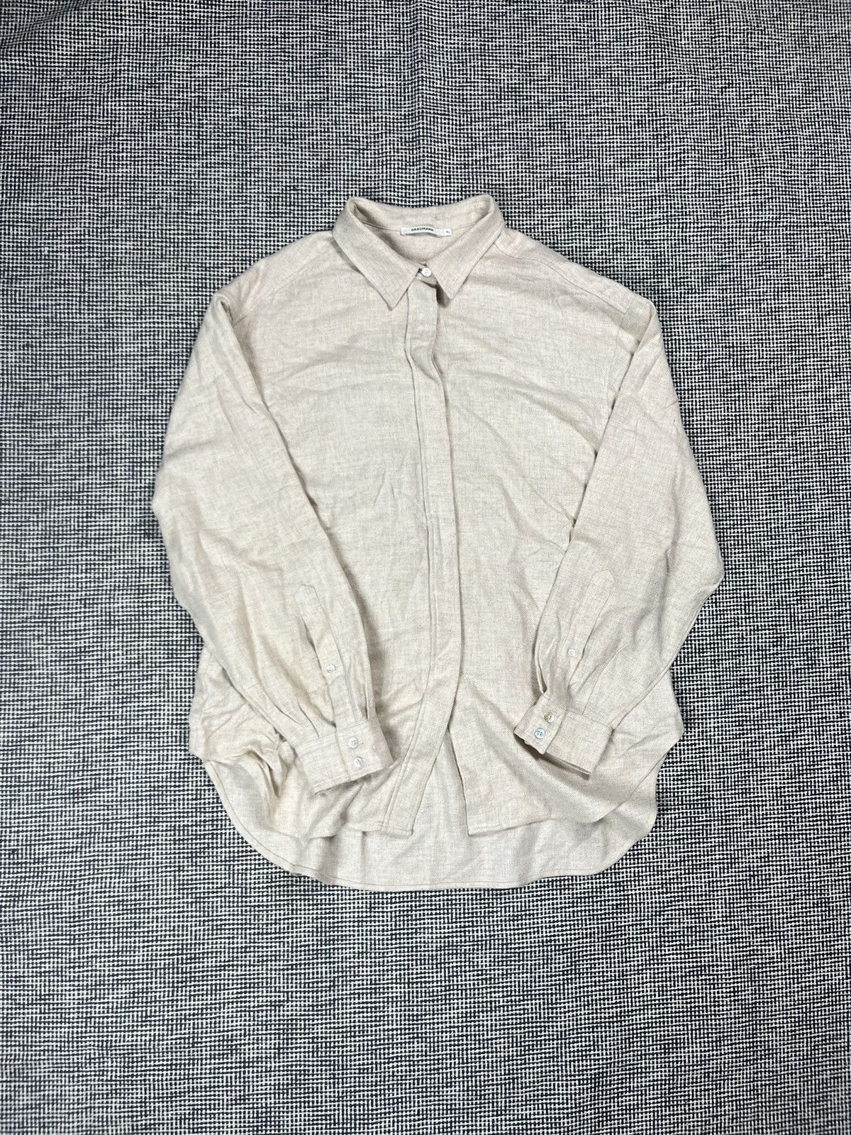Designer Graumann top quality viscose + wool oversized shirt Size XL / US 12-14 / IT 48-50 - 1 Thumbnail
