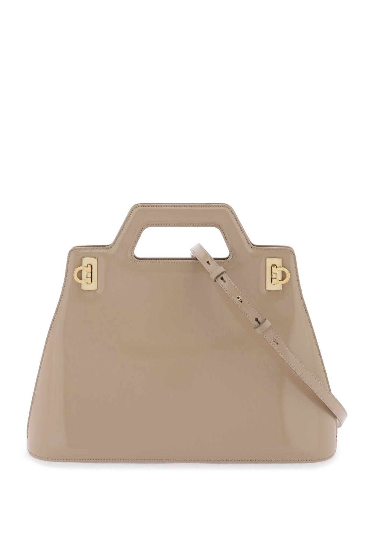 image of Salvatore Ferragamo Ferragamo 'wanda' Handbag in Beige, Women's