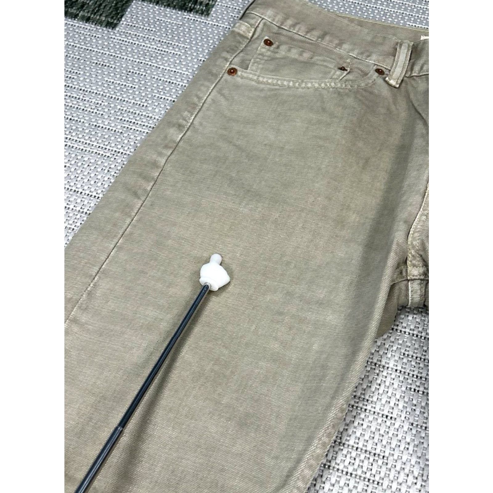 Levi's Levi's 505 Jeans Mens 32 Beige Denim Mid Rise Original Straight Fit 32x31 (Regular) Pants Size US 32 / EU 48 - 3 Thumbnail
