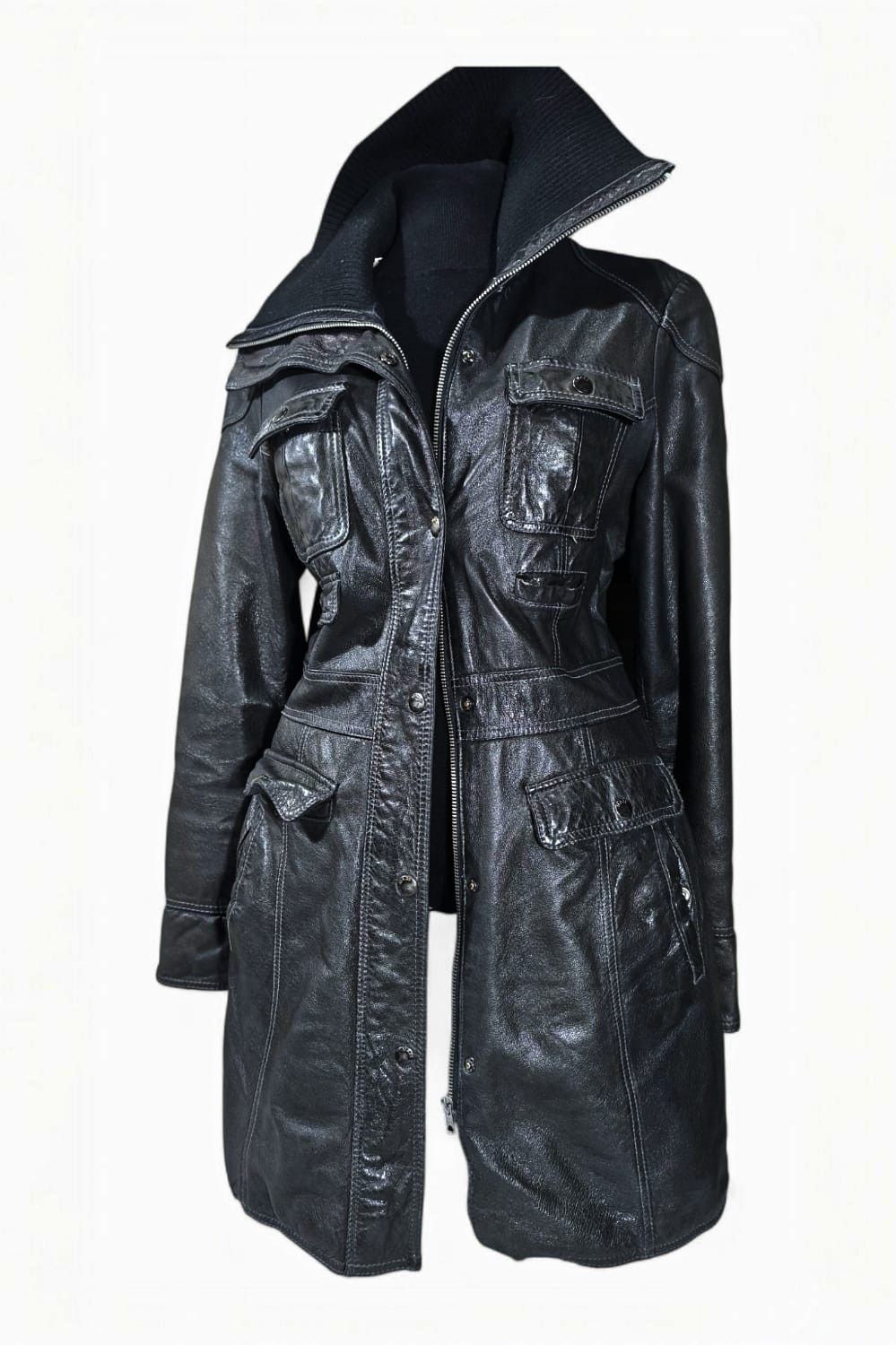 Yasuyuki Ishii AvantGarde Rick Owens Type Military Leather Coat Vtg 90s Size L / US 10 / IT 46 - 1 Thumbnail