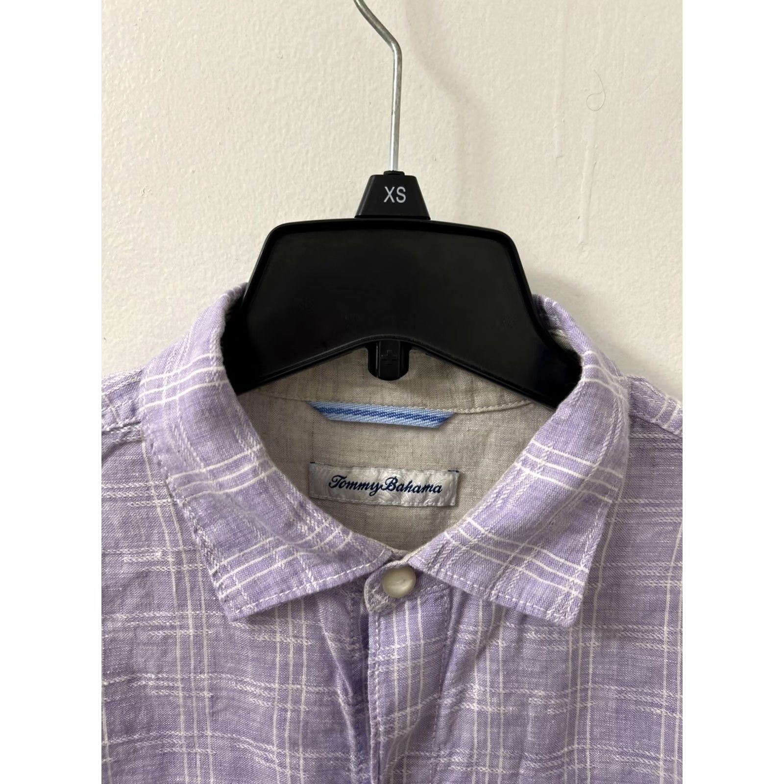 Tommy Bahama Tommy Bahama Shirt Mens Medium Purple Plaid 100% Linen Button-Down Long Sleeve Size US M / EU 48-50 / 2 - 7 Thumbnail
