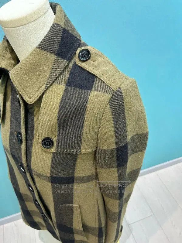Burberry Burberry Green Wool Check Pattern Long Coat. Size M / US 6-8 / IT 42-44 - 2 Thumbnail