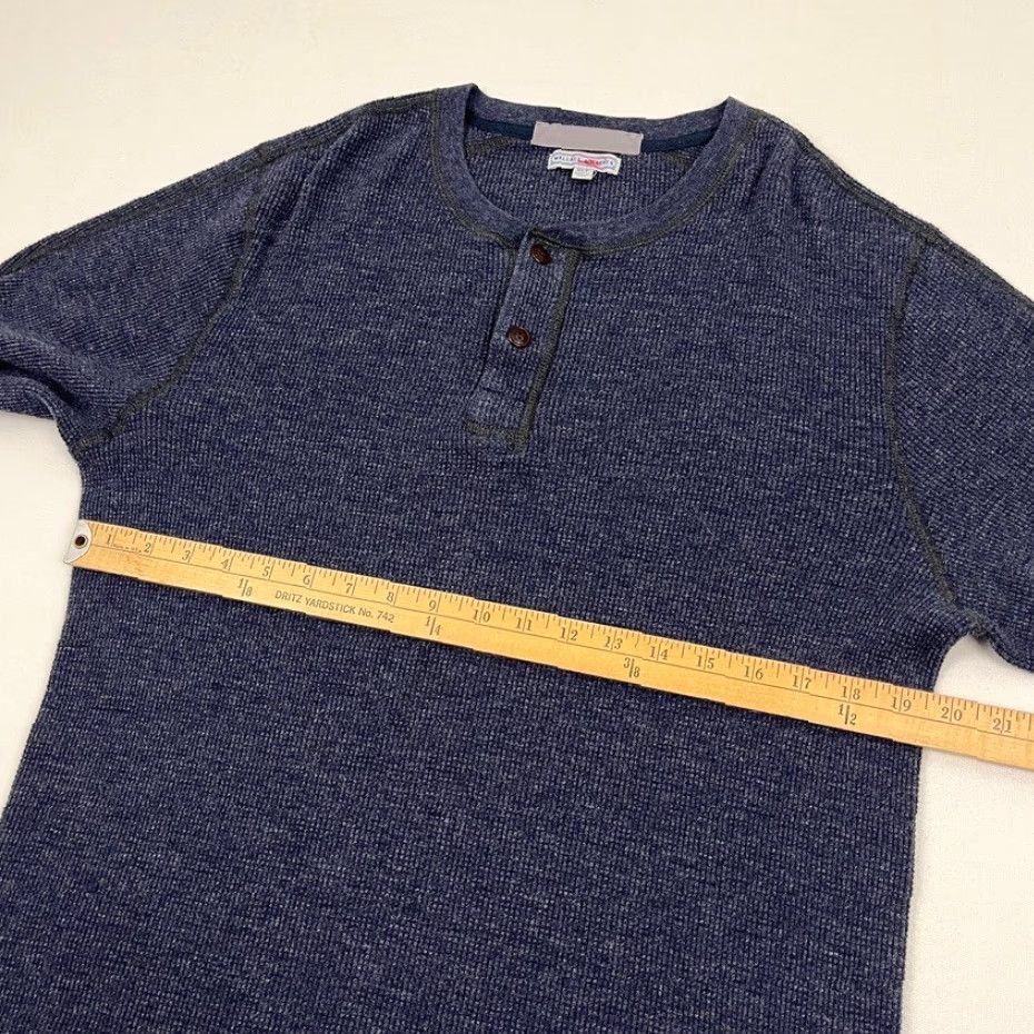 Wallace & Barnes Wallace & Barnes Shirt Mens XLT / LT Blue Waffle Knit Henley Thermal Long Sleeve Size US XL / EU 56 / 4 - 4 Thumbnail