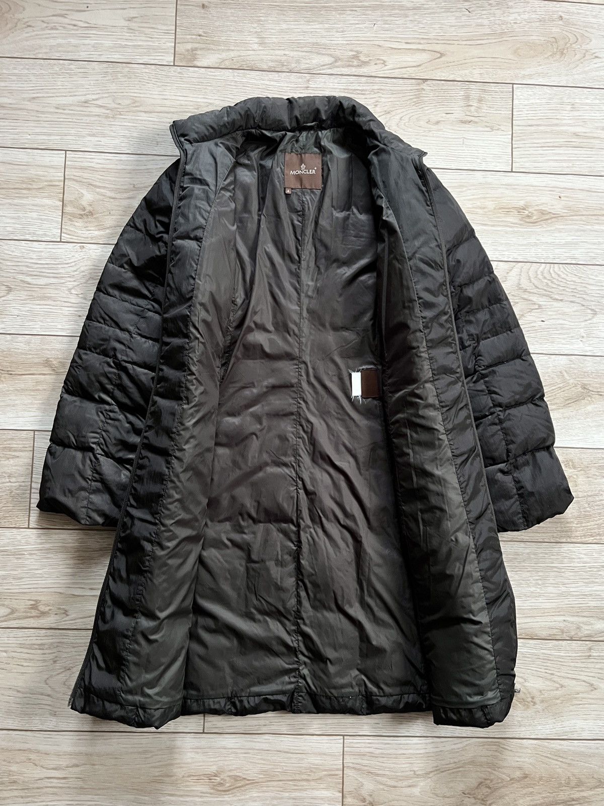 Designer × Moncler × Vintage Moncler vintage brown label brown long down jacket parka Size L / US 10 / IT 46 - 3 Thumbnail