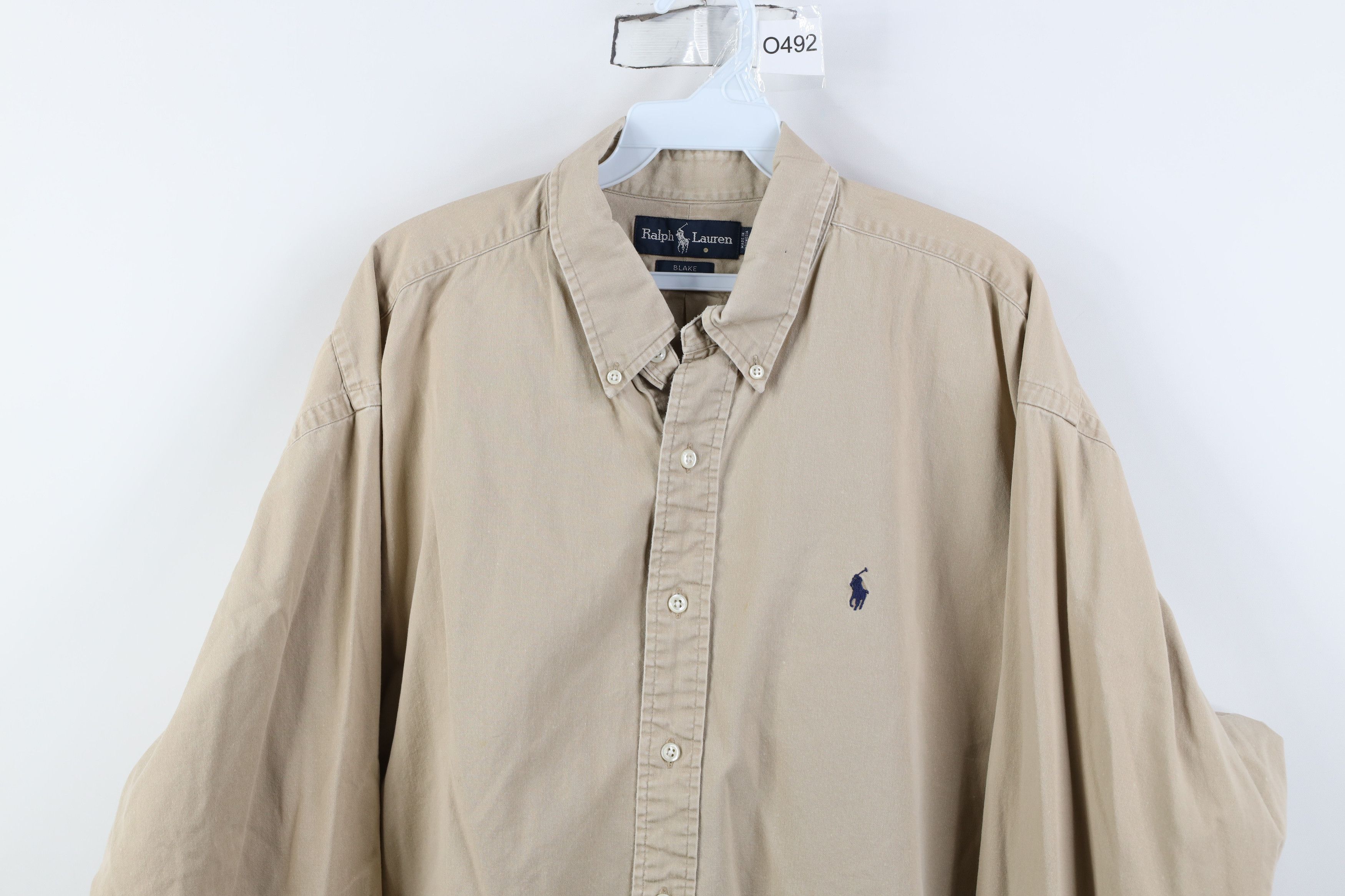 Polo Ralph Lauren Vintage 90s Ralph Lauren Collared Button Down Shirt Beige Size US XL / EU 56 / 4 - 2 Thumbnail