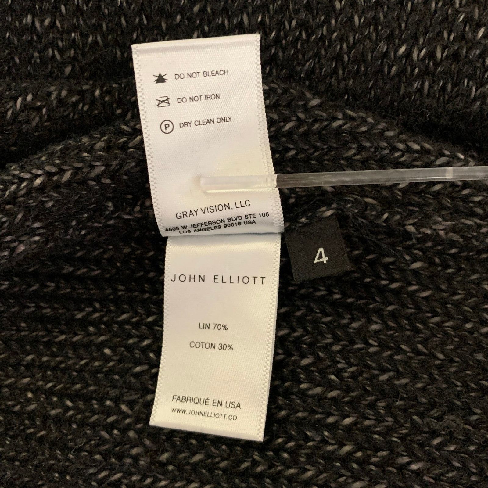 John Elliott JOHN ELLIOTT XL Grey Black Knit Linen Cotton Cape Cardigan Size US XL / EU 56 / 4 - 7 Thumbnail