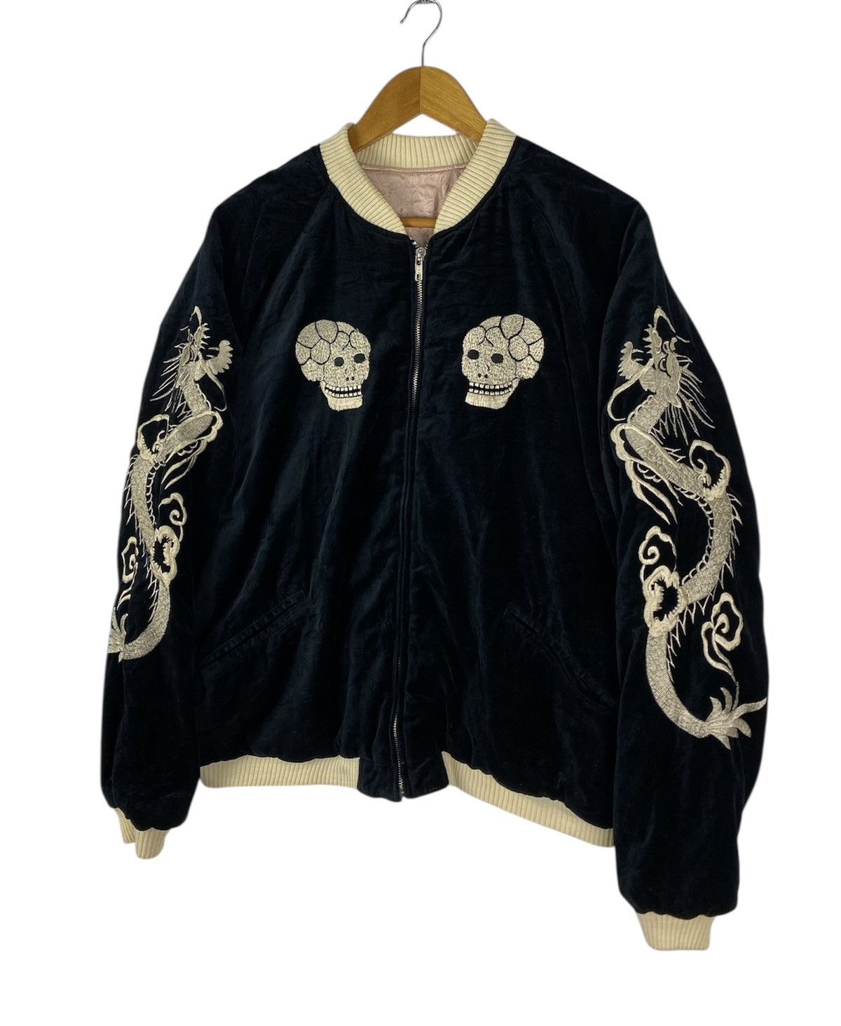 Japanese Brand Grail🔥Vintage Sukajan Rayon Reversible Bomber Jacket Size US L / EU 52-54 / 3 - 4 Thumbnail