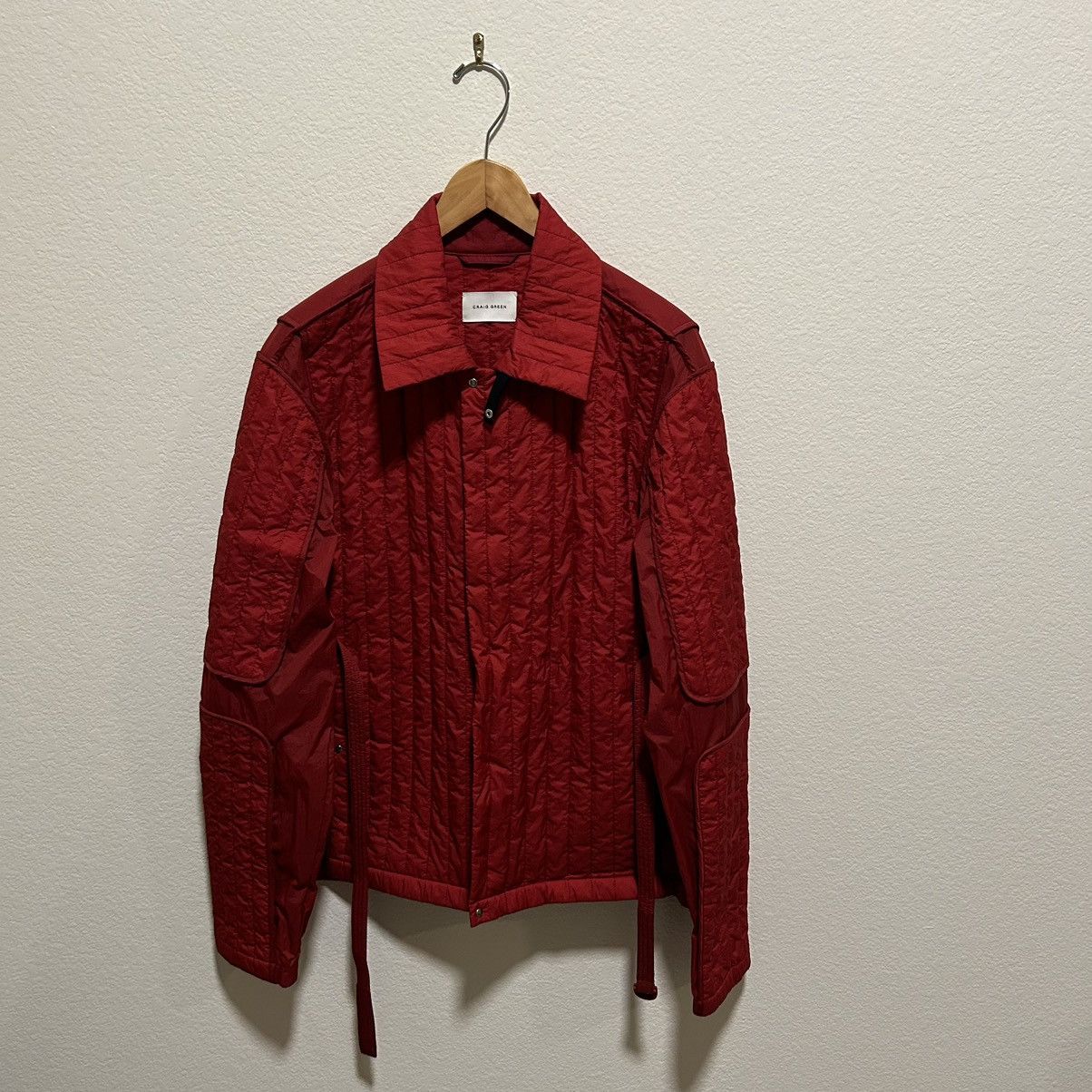 Craig Green RARE $1140 RRP Craig Green Red Quilted Worker Jacket Size US M / EU 48-50 / 2 - 1 Thumbnail