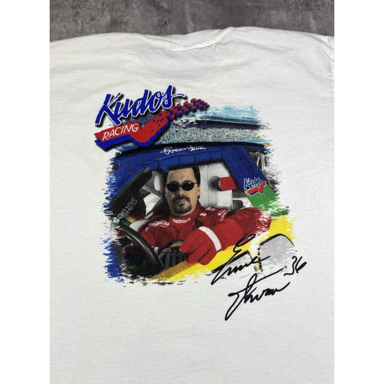 Anvil VINTAGE 90s Kudos Racing Nascar T Shirt White XL Mens 90s USA Shoes? Size US XL / EU 56 / 4 - 3 Thumbnail