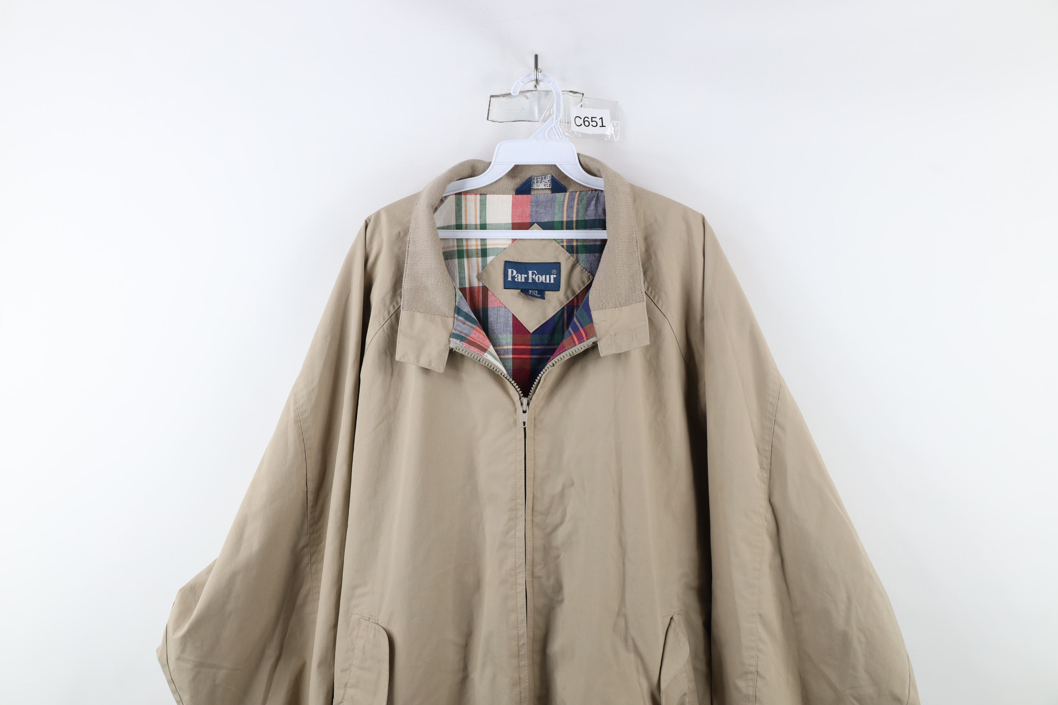 Vintage Vintage 90s Streetwear Lined Cafe Racer Bomber Jacket Beige Size US XXL / EU 58 / 5 - 2 Thumbnail