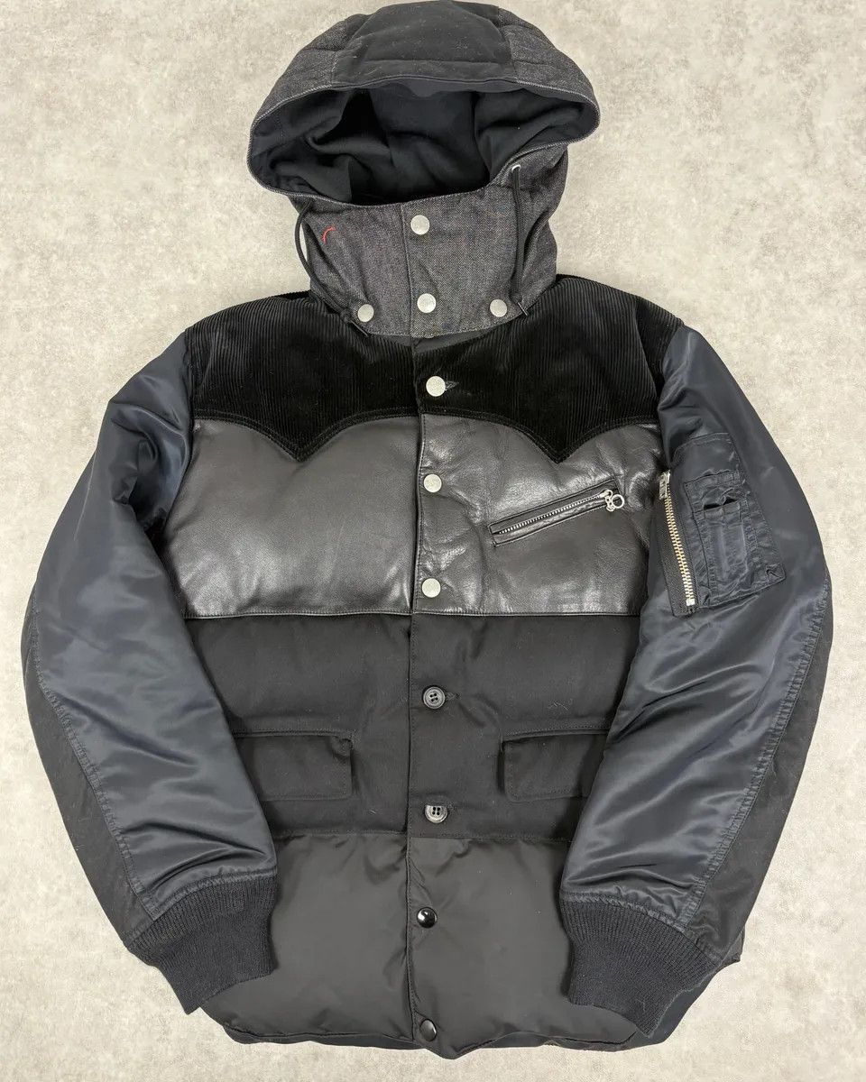 Comme des Garcons AW2013 Comme des Garçons Ganryu Black Leather Hooded Puffer Nylon Jacket Size US S / EU 44-46 / 1 - 1 Thumbnail