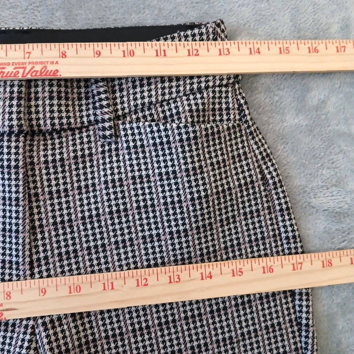 Vintage Maurices Dress Pants Womens XS Black Plaid Stretch Pockets 26x28 Mid Rise Straight 28 Inseam (Regular) Matches Size 26" / US 2 / IT 38 - 3 Thumbnail