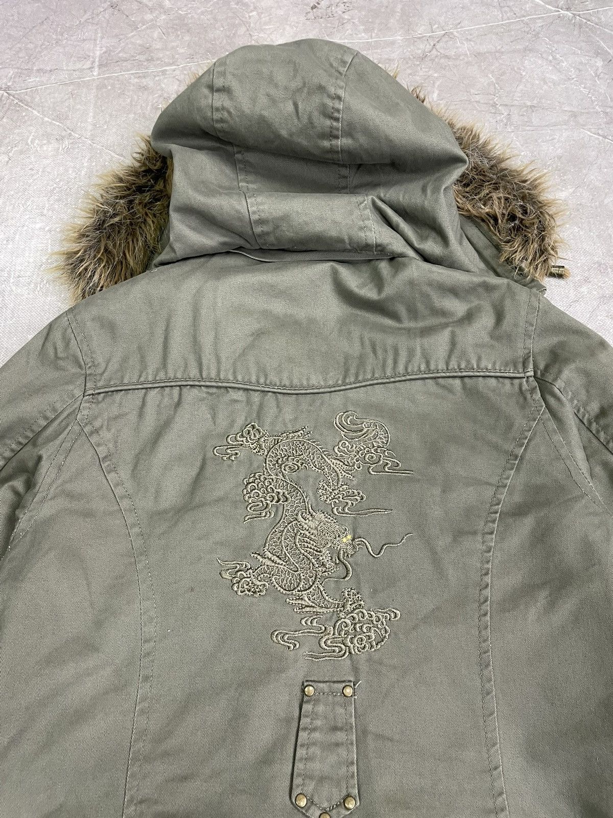 Le Grande Bleu (L.G.B.) Green if six was nine Jacket military fur hood archive y2k Size US M / EU 48-50 / 2 - 12 Thumbnail