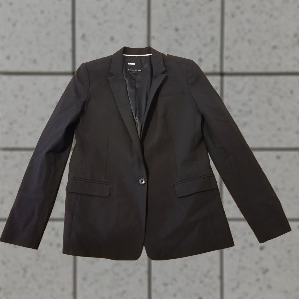 Banana Republic Womens Banana Republic Blazer Jacket Wool Black 8 Size M / US 6-8 / IT 42-44 - 1 Thumbnail
