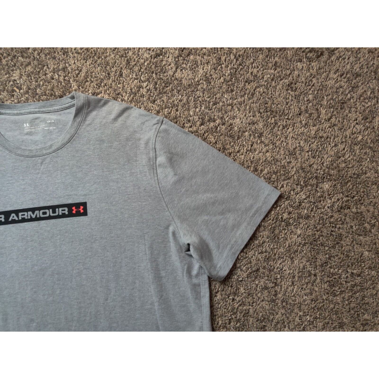 Under Armour Under Armour Shirt Adult Mens Large Gray Spell Out Box Logo Size US L / EU 52-54 / 3 - 4 Thumbnail