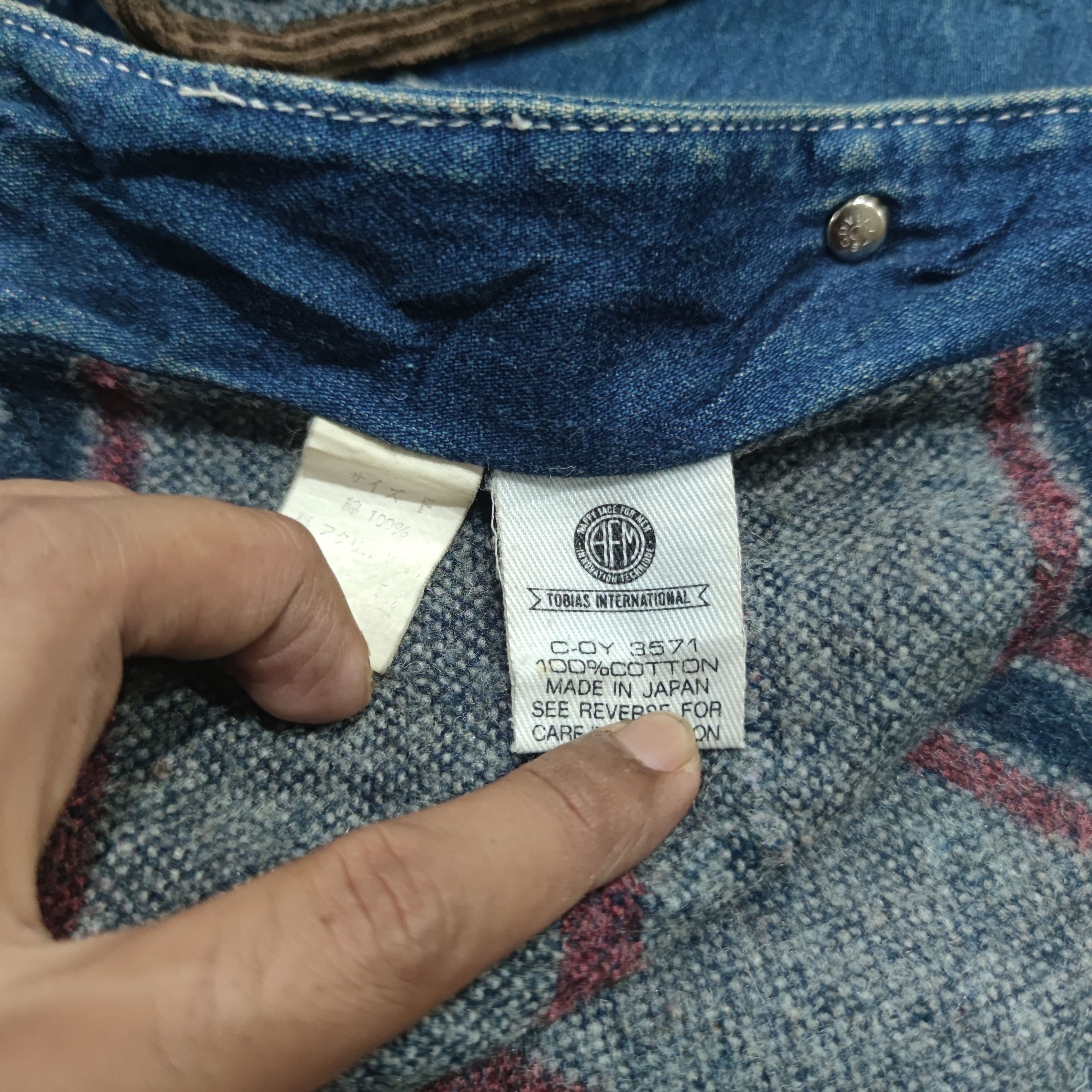 Japanese Brand × Vintage HFM TOBIAS INTERNATIONAL DENIM BLANKET LINED CHORE JACKET Size US L / EU 52-54 / 3 - 6 Thumbnail