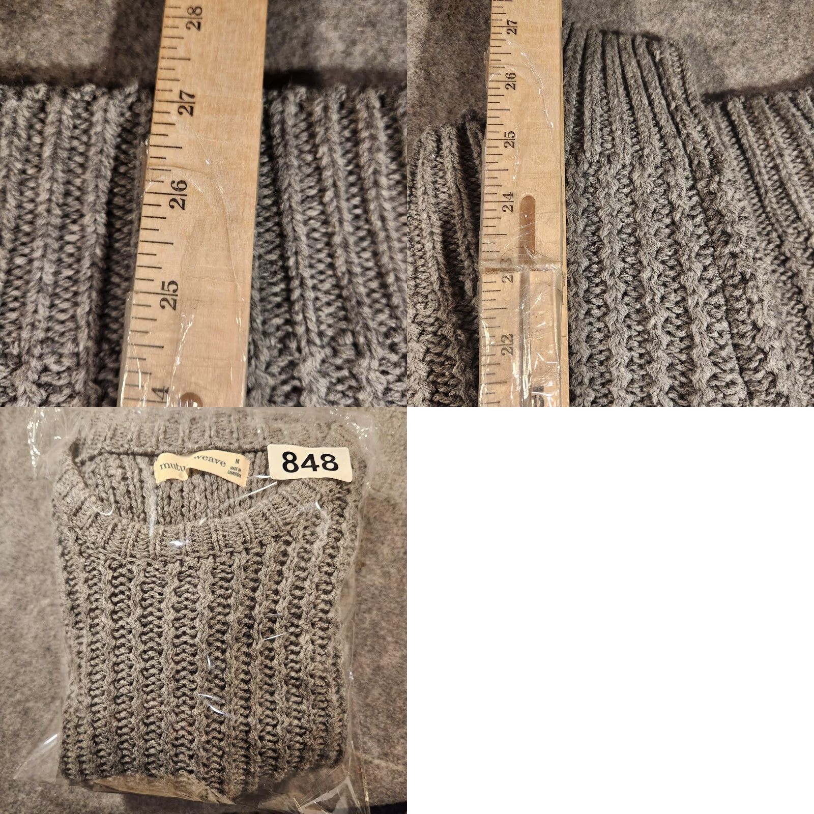 Vintage Mutual Weave Sweater Mens Medium Gray Heather Chunky Knit Crewneck Pullover Size US M / EU 48-50 / 2 - 8 Thumbnail