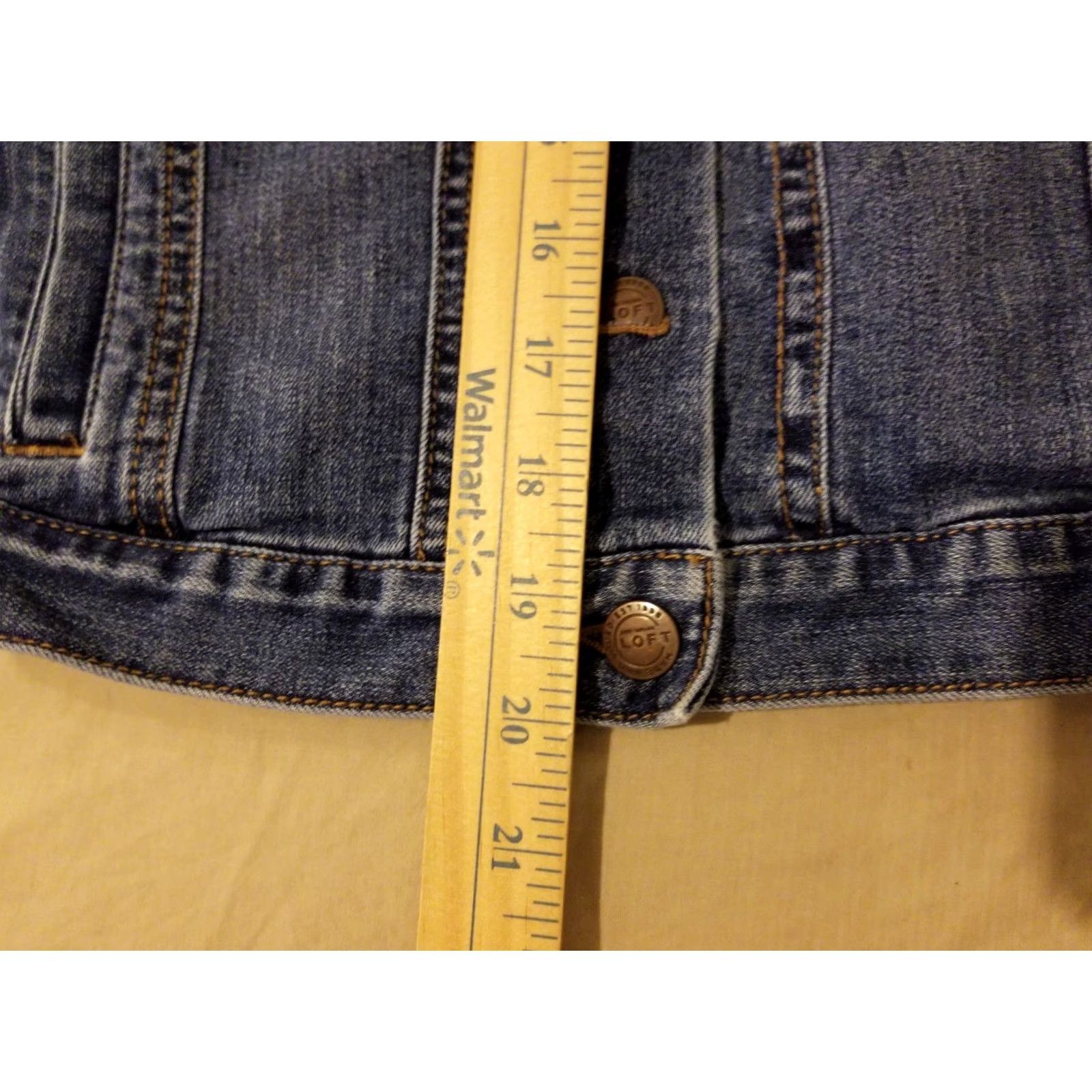 Ann Taylor Womens Ann Taylor Denim Jacket XXS Blue Cotton Denim Outer Shell Regular Size 2XS Jacket Womens Size 24" / US 00 / IT 34 - 7 Thumbnail