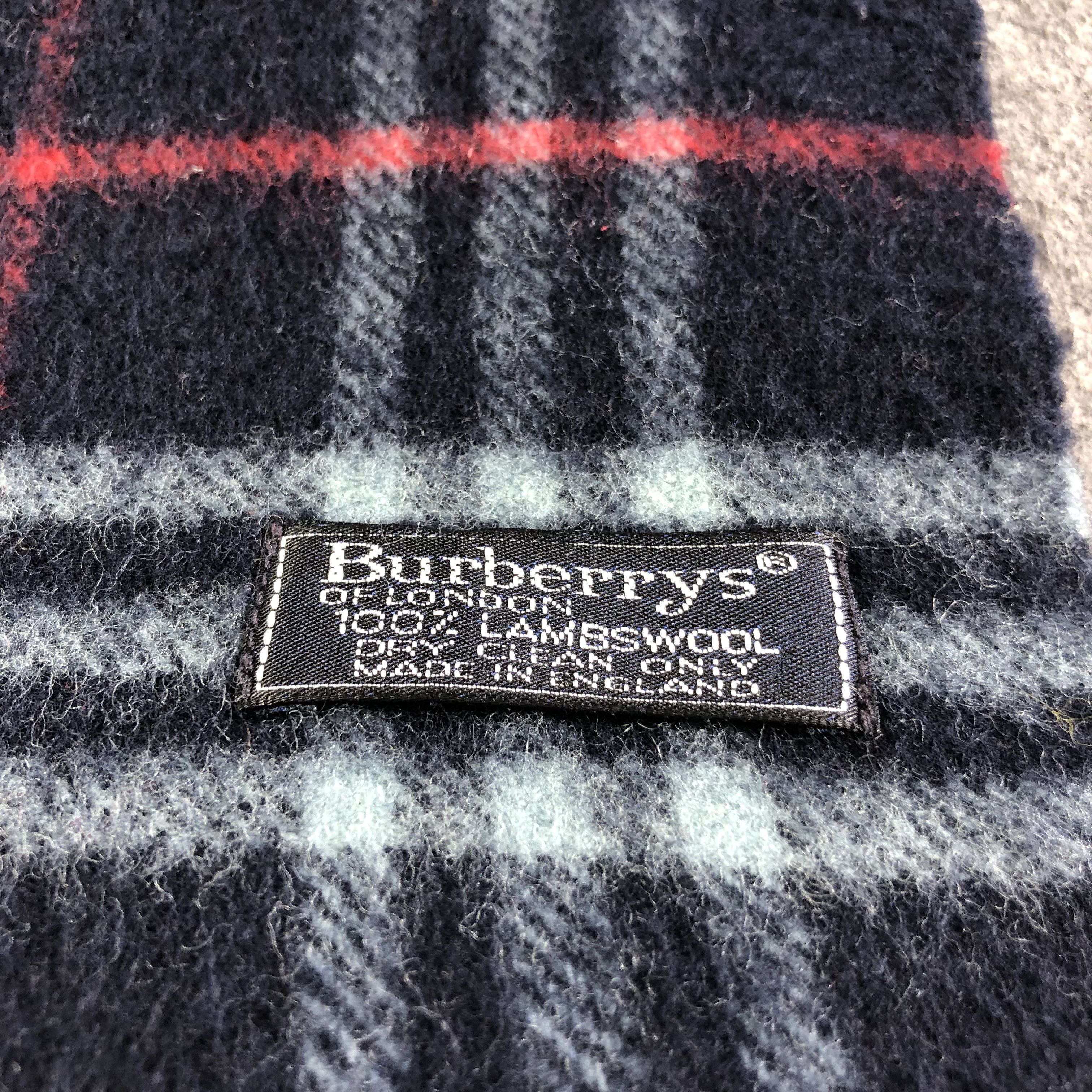 Burberry Burberrys Blue Nova Check Wool Scarf Muffler V1614 Size ONE SIZE - 4 Thumbnail
