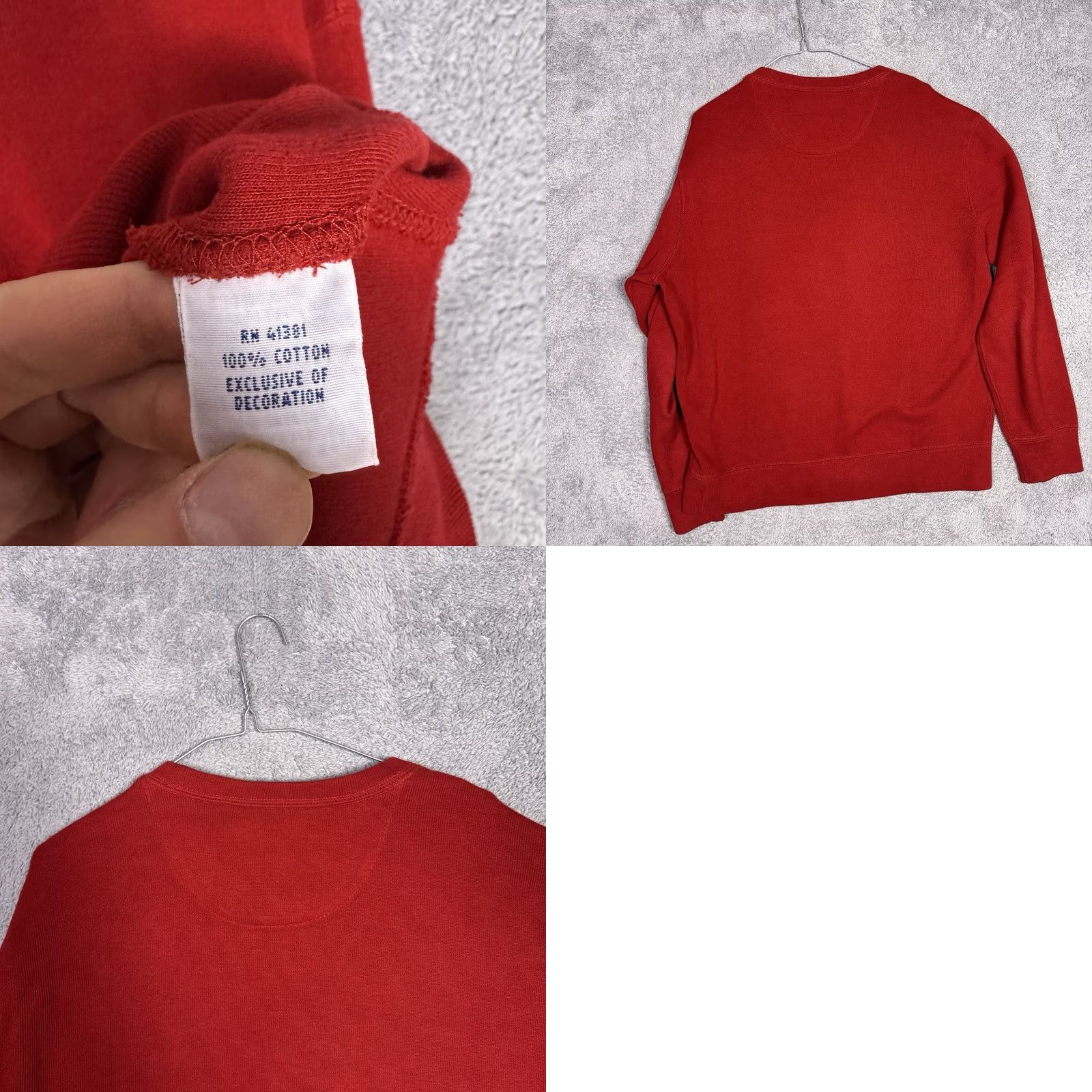 Polo Ralph Lauren VINTAGE Polo Ralph Lauren Sweatshirt Mens L Crewneck Knit Pullover Cotton Red Solid Crewneck Long Sleeve Front Logo Size US L / EU 52-54 / 3 - 8 Thumbnail