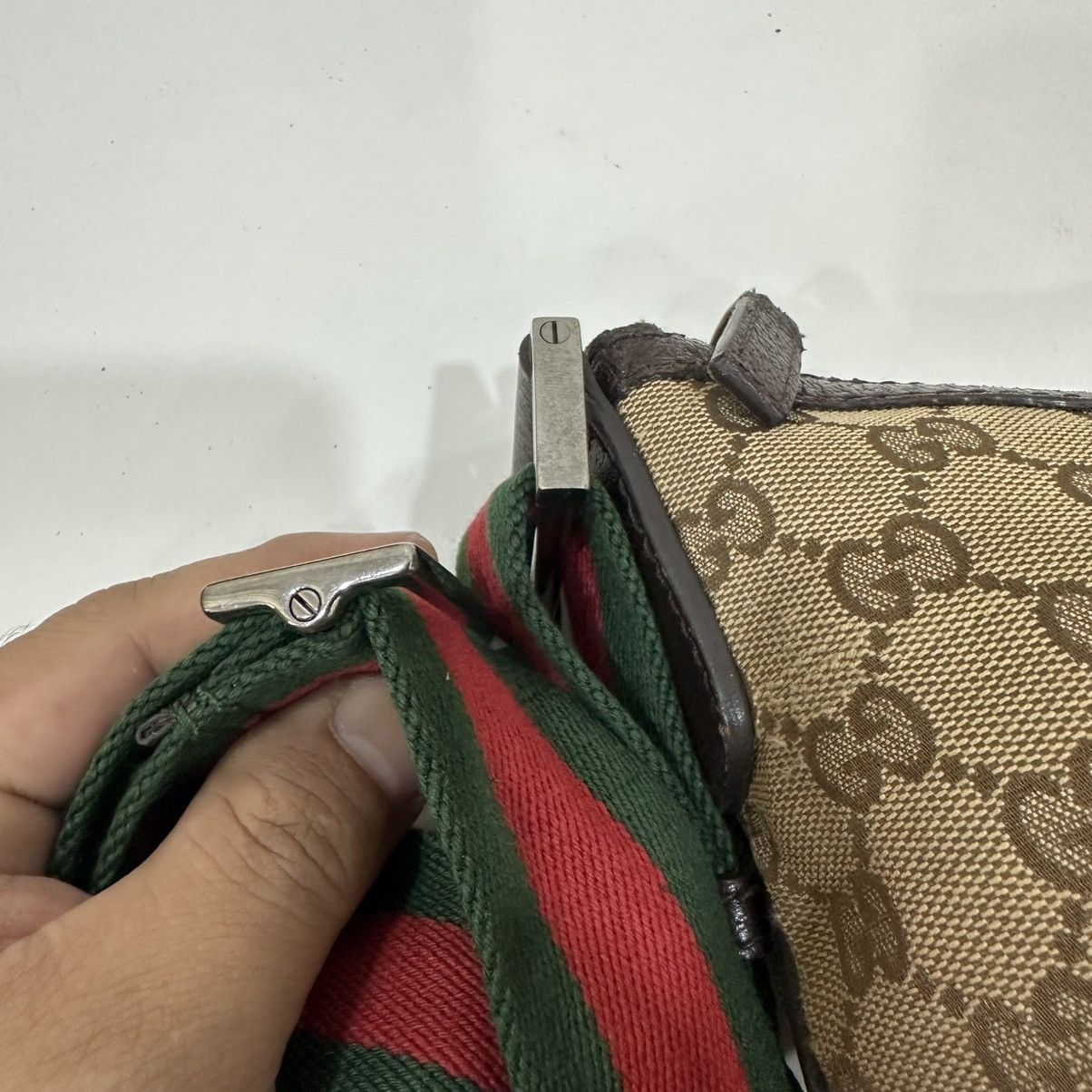 Gucci GUCCI GG MONOGRAM CANVAS WEB HALF MOON CROSSBODY BAG 16 Size ONE SIZE - 13 Thumbnail