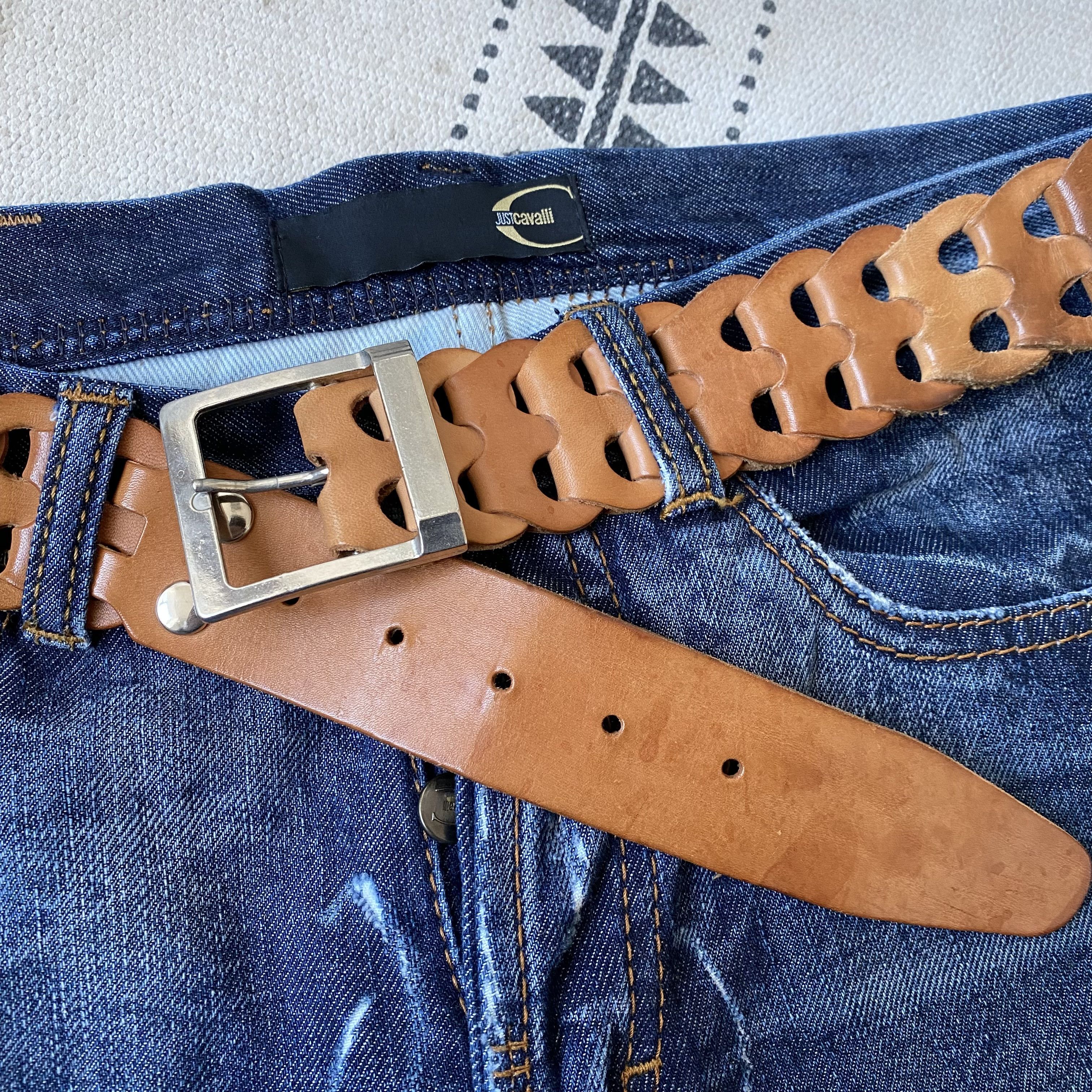 Cowboy Equipment Vintage Y2K leather belt american western style Size 36 - 2 Thumbnail
