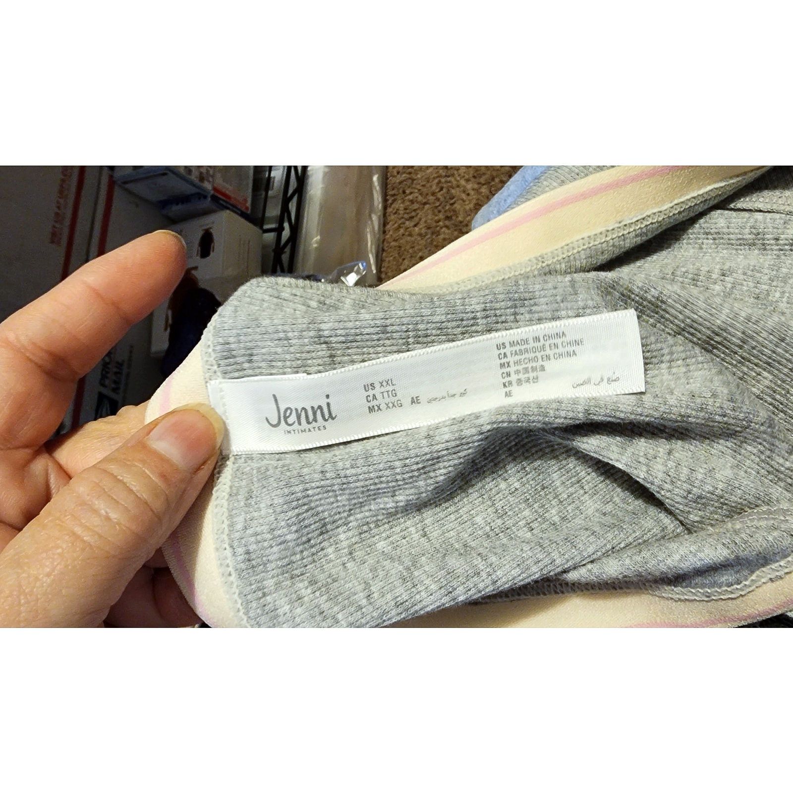 Other Lingerie Hipster Panty Gray ribbed cotton XXL Size ONE SIZE - 4 Thumbnail